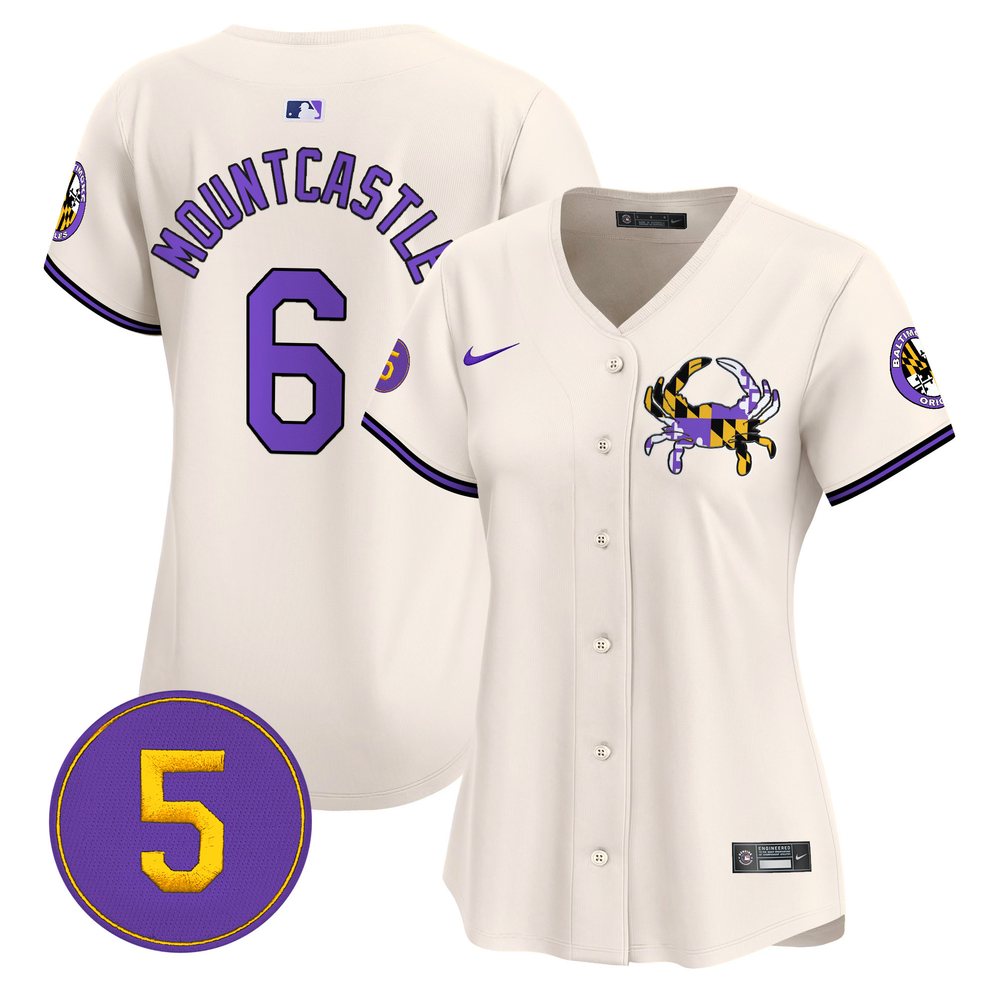 Women's Ryan Mountcastle Baltimore Orioles Purple Vapor Premier Limited Cream Jersey - All Stitched