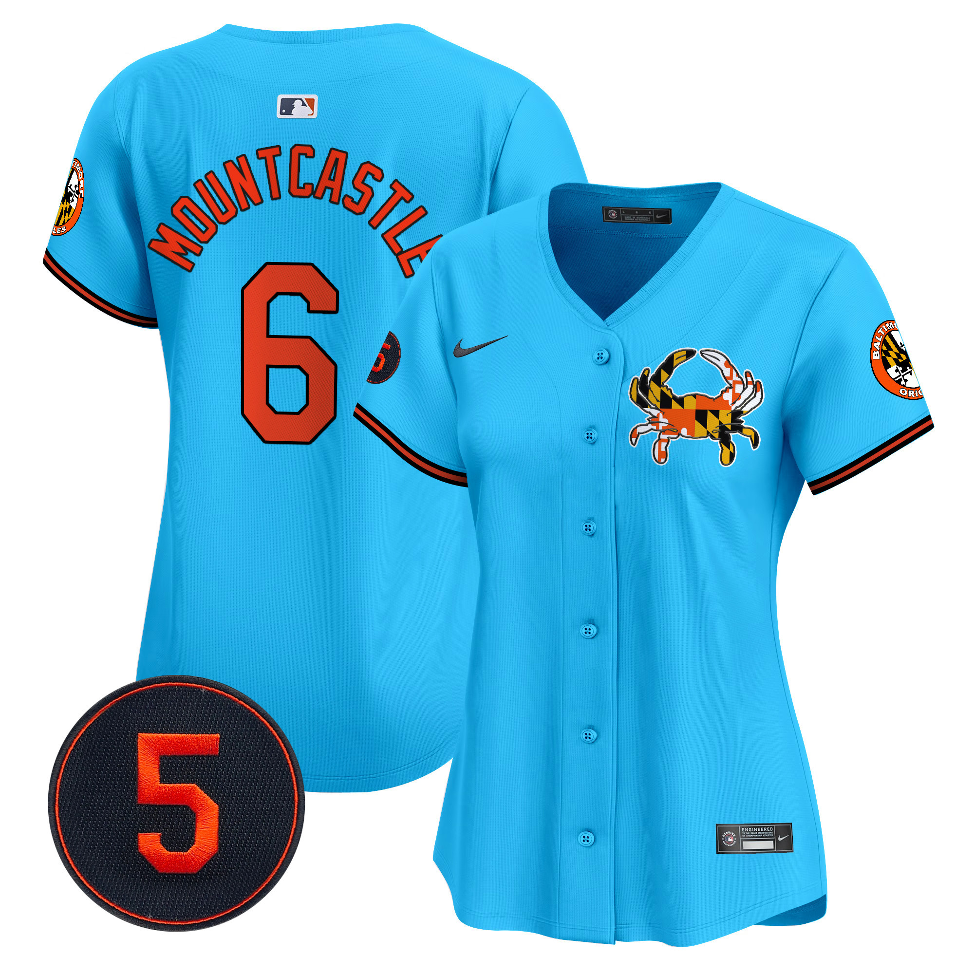 Women's Ryan Mountcastle Baltimore Orioles Robinson Patch Vapor Premier Limited Light Blue Jersey V3 - All Stitched