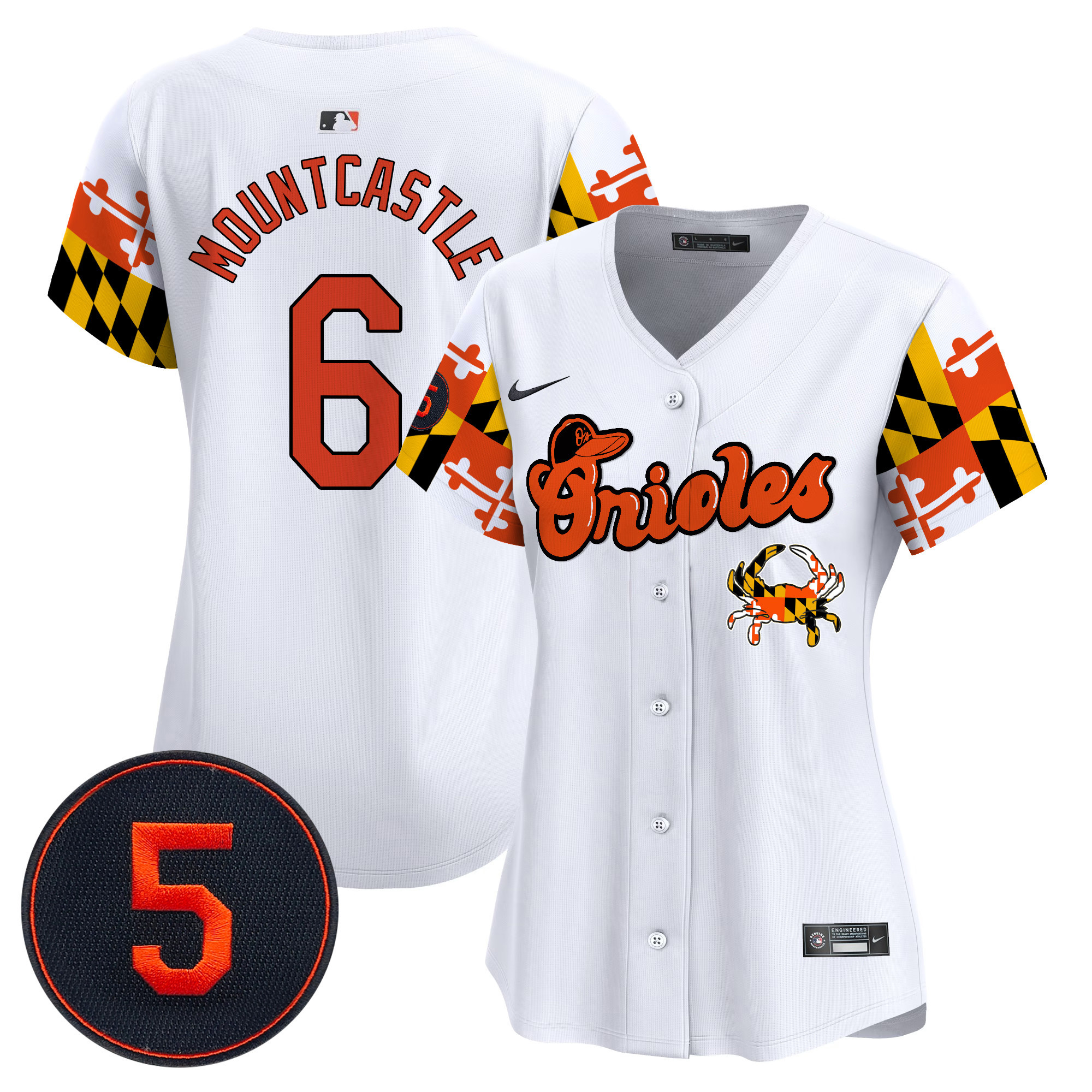 Women's Ryan Mountcastle Baltimore Orioles Robinson Patch Vapor Premier Limited White Jersey V7 - All Stitched