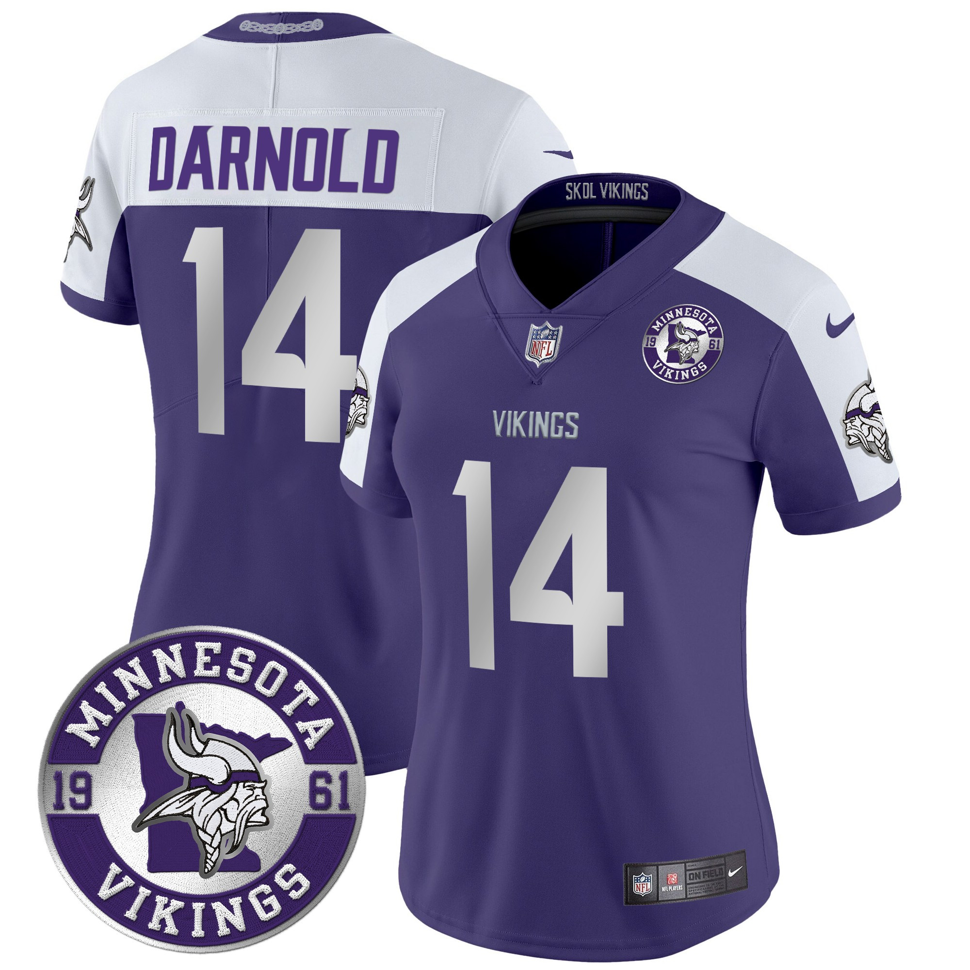Women's Sam Darnold Minnesota Vikings 2024 Vapor Limited Purple Alternate Jersey - All Stitched