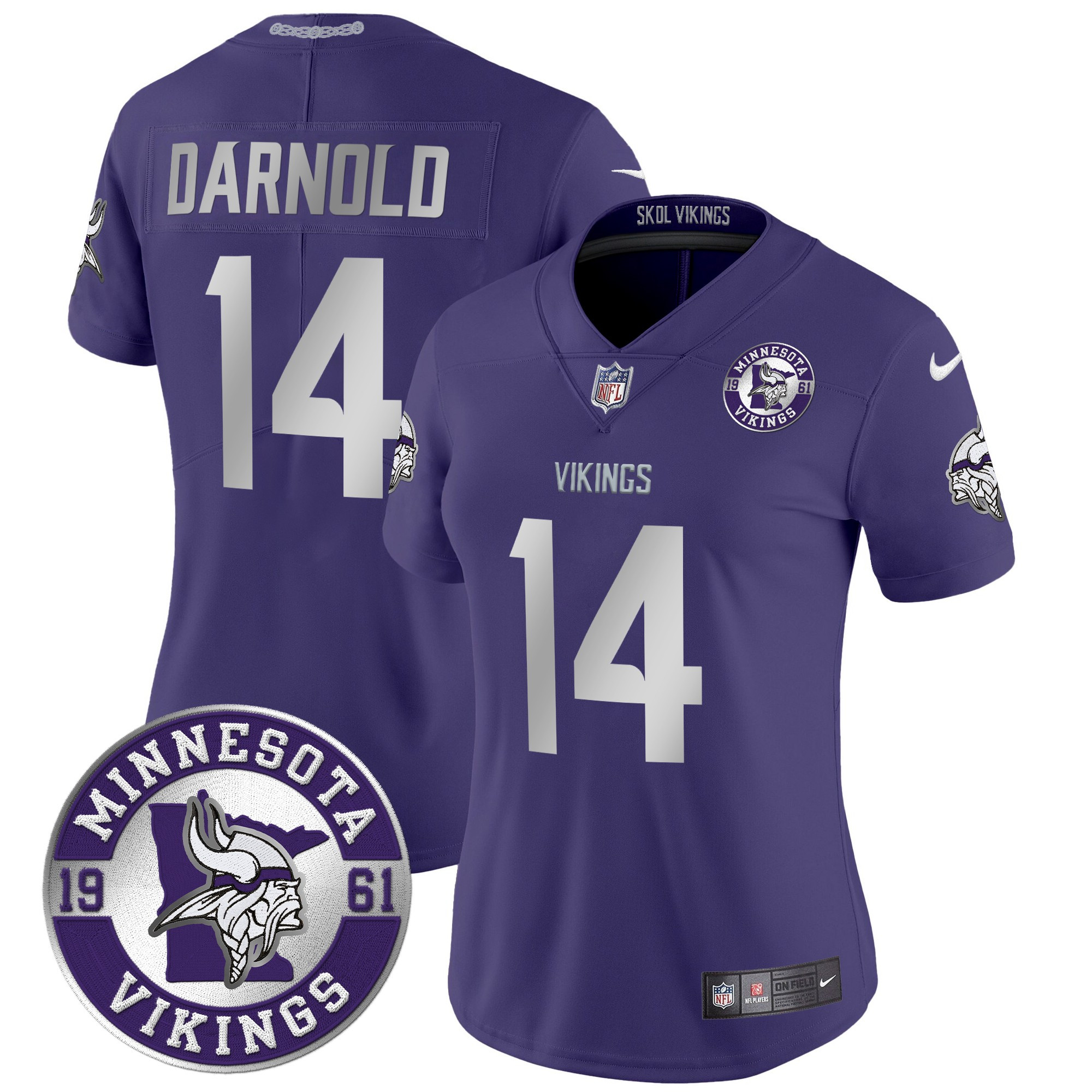 Women's Sam Darnold Minnesota Vikings 2024 Vapor Limited Purple Jersey - All Stitched