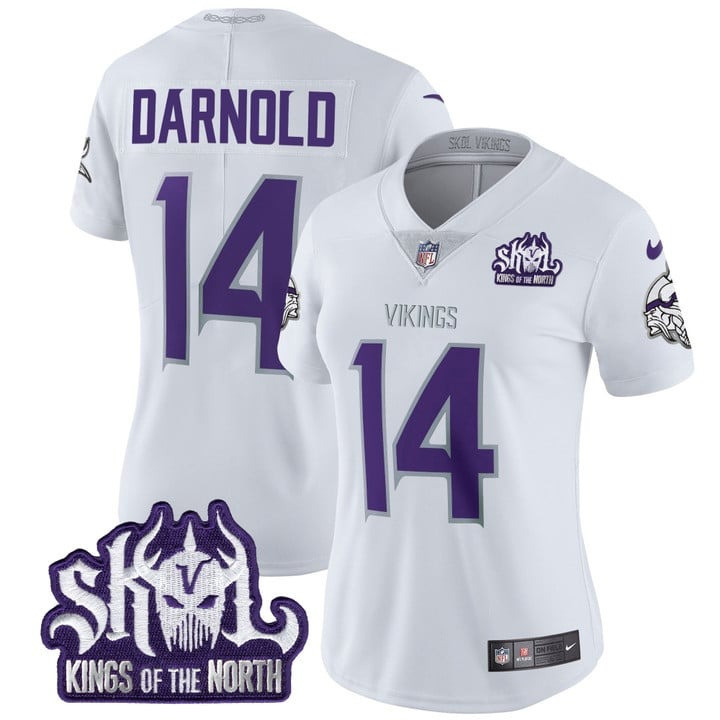 Women's Sam Darnold Minnesota Vikings Kings Of The North Patch Vapor Limited Winter Warrior Jersey - All Stitched