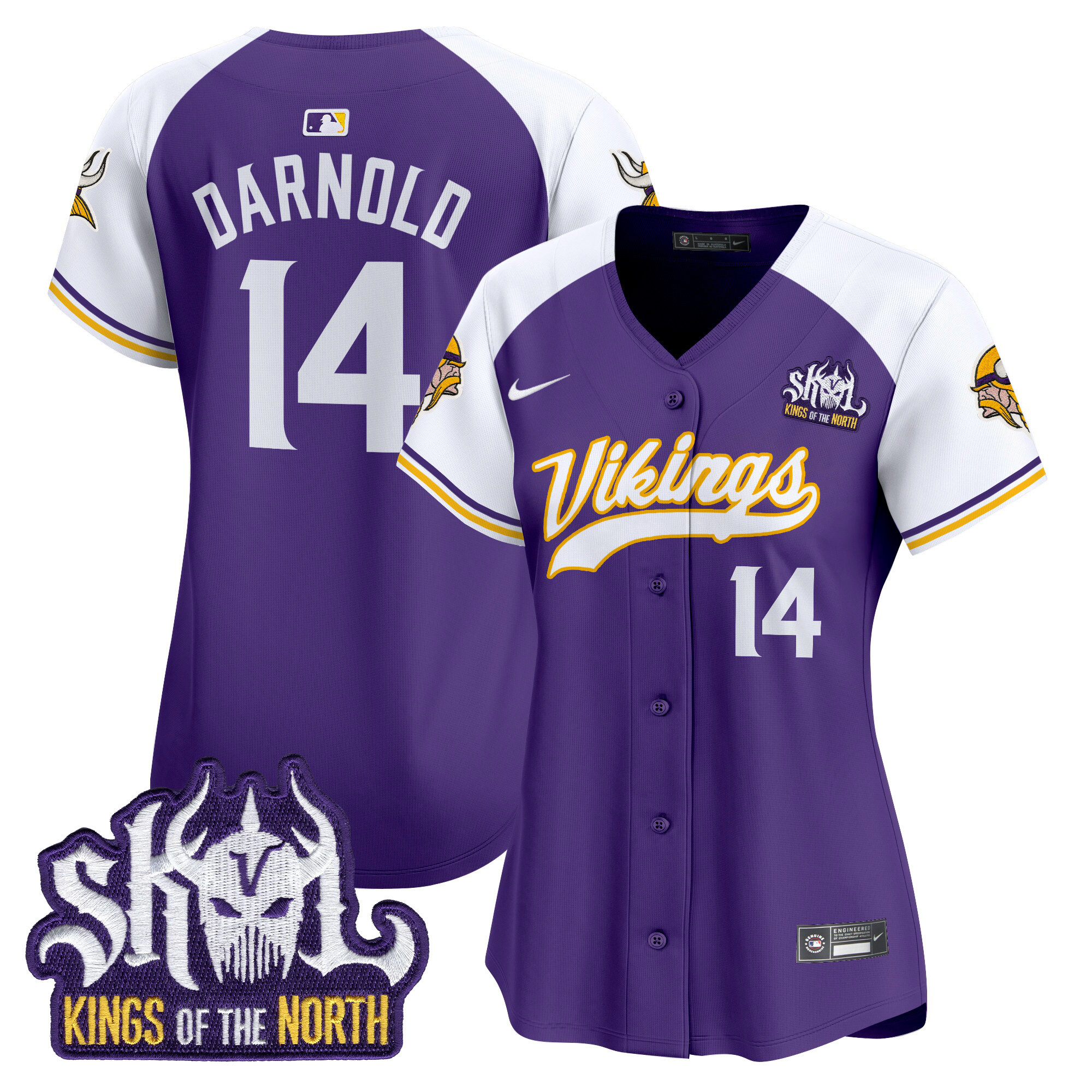 Women's Sam Darnold Minnesota Vikings Kings Of The North Patch Vapor Premier Limited Purple Alternate Jersey - All Stitched