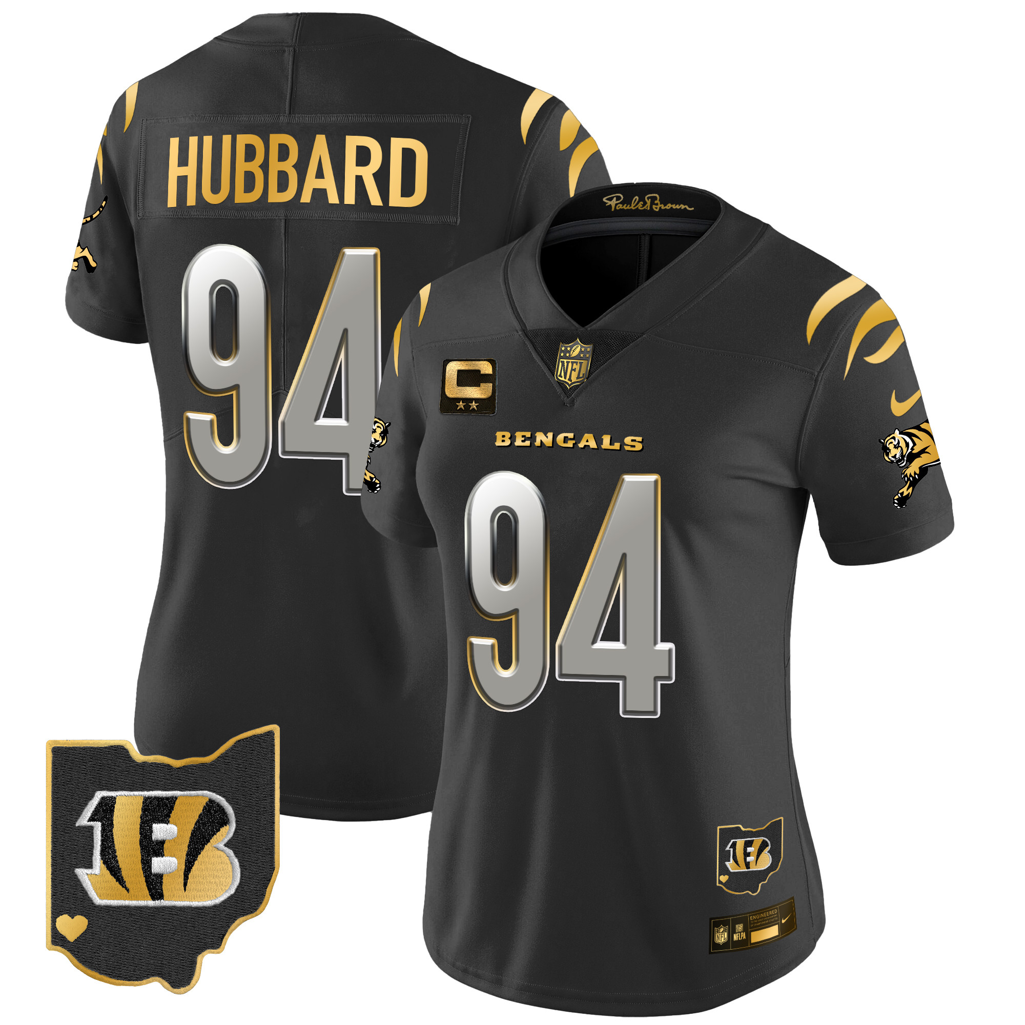 Women's Sam Hubbard Cincinnati Bengals 2024 Gold Vapor Limited Black Limited Jersey - All Stitched