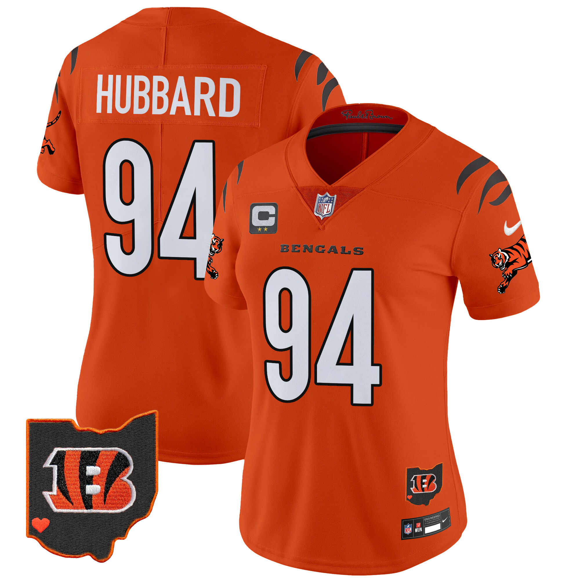 Women's Sam Hubbard Cincinnati Bengals 2024 Vapor Limited Orange Jersey - All Stitched
