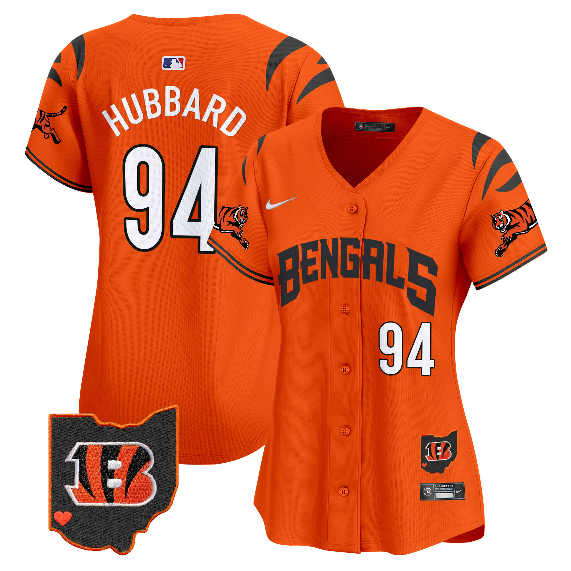 Women's Sam Hubbard Cincinnati Bengals Vapor Premier Limited Orange Jersey - All Stitched