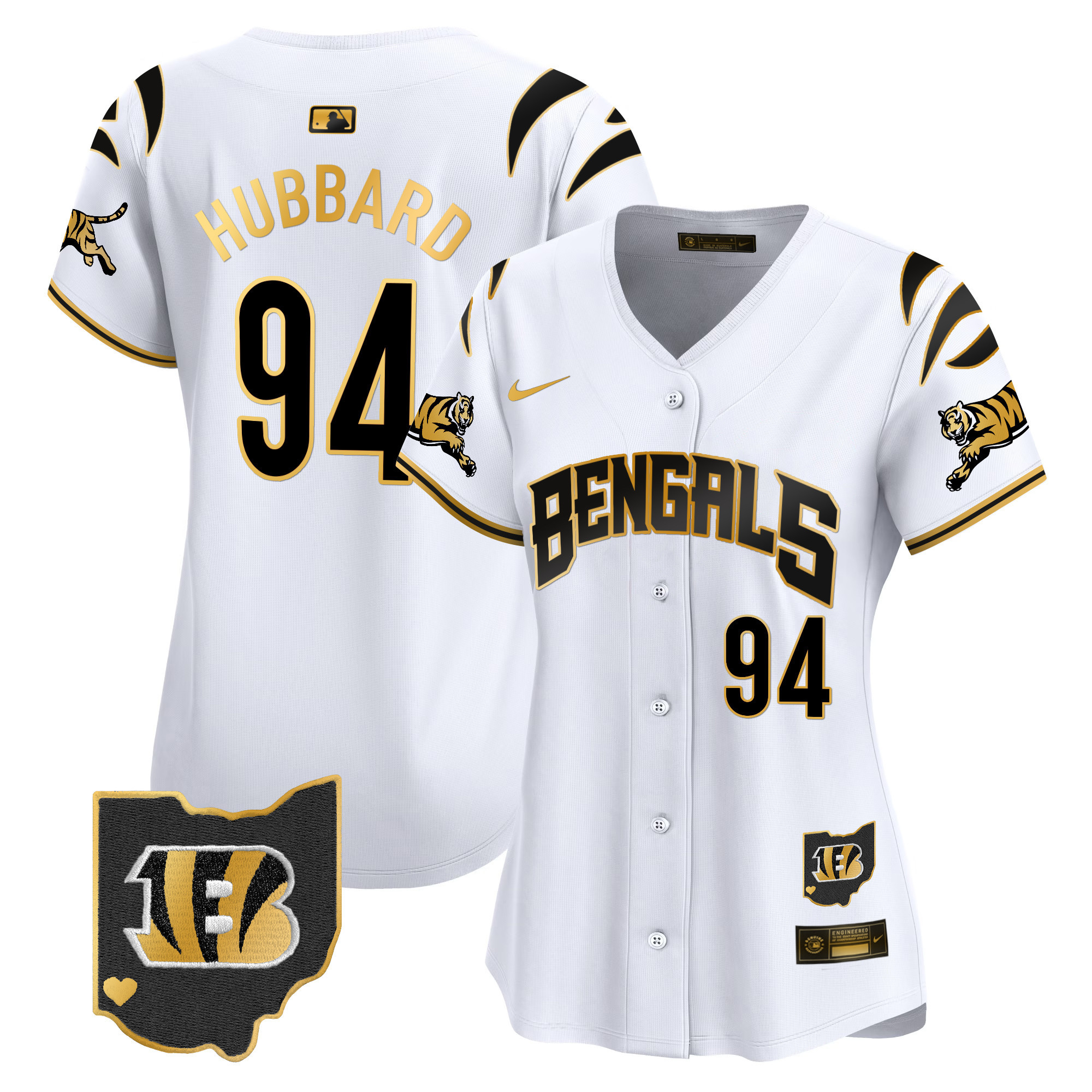 Women's Sam Hubbard Cincinnati Bengals Vapor Premier Limited White Gold Jersey - All Stitched