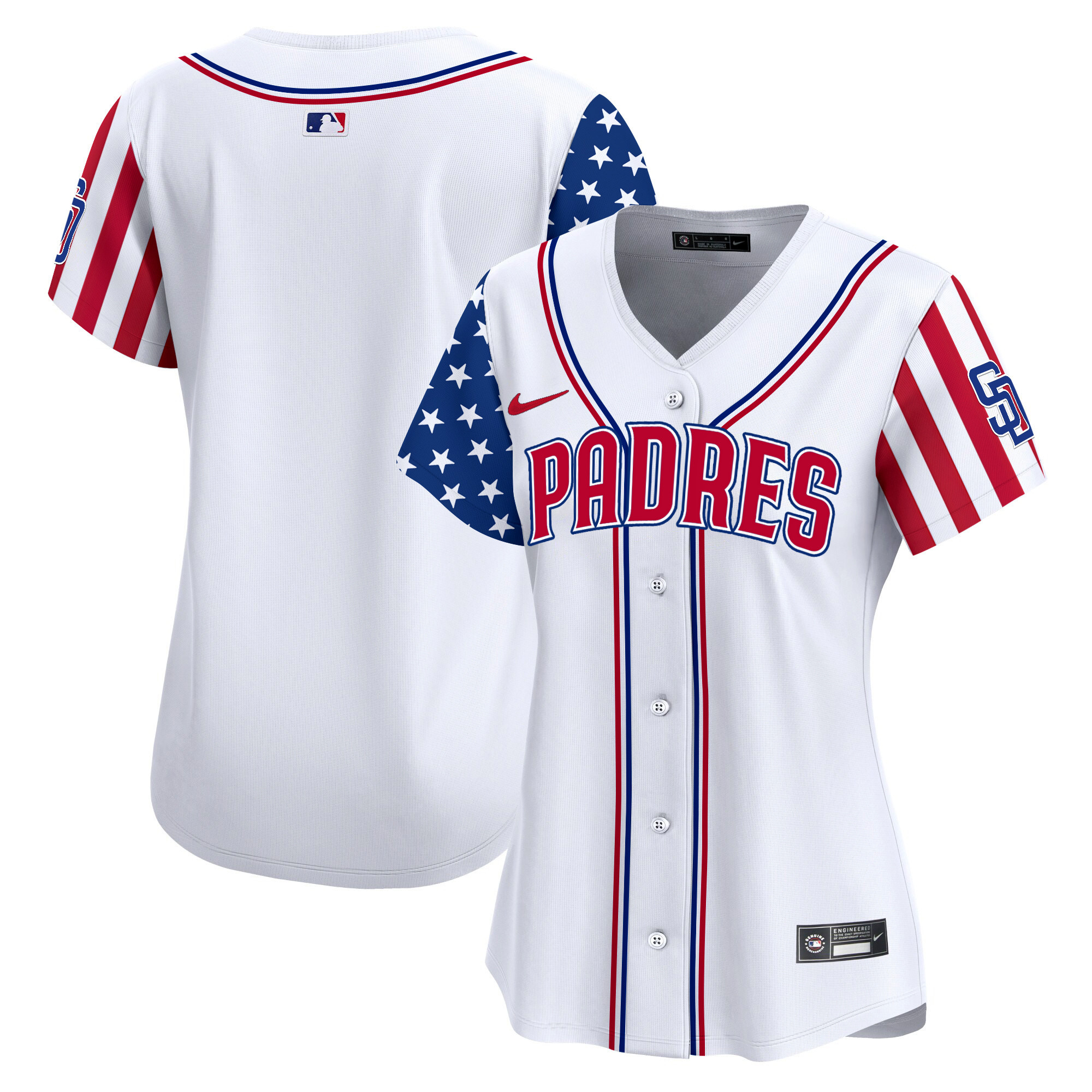 Women's San Diego Padres 2024 Independence Day Vapor Premier Limited White Jersey - All Stitched