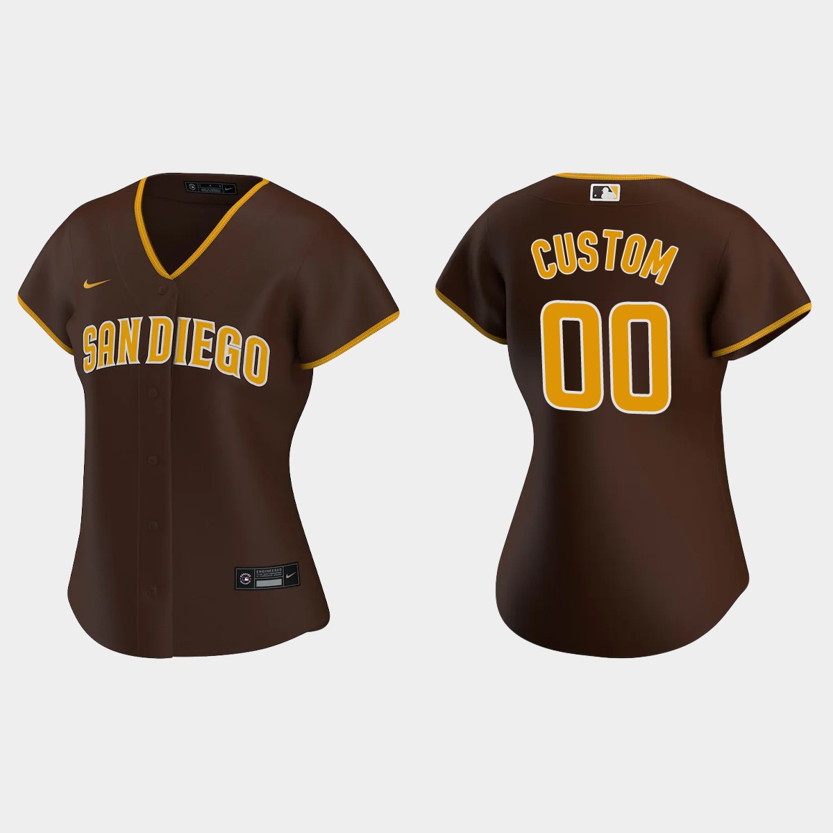 Women's San Diego Padres Custom Brown 2020 Road Jersey