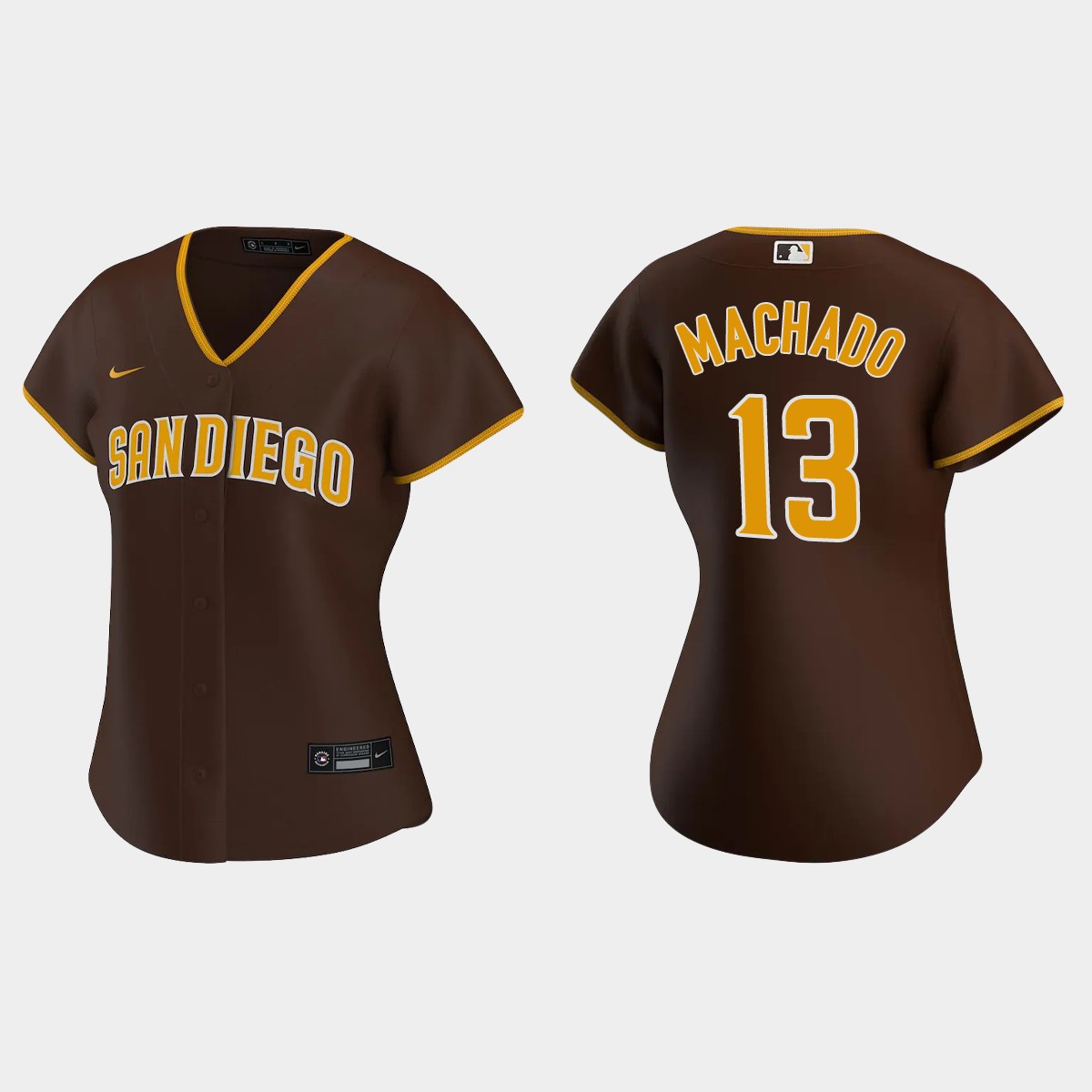 Women's San Diego Padres Manny Machado Brown 2020 Road Jersey