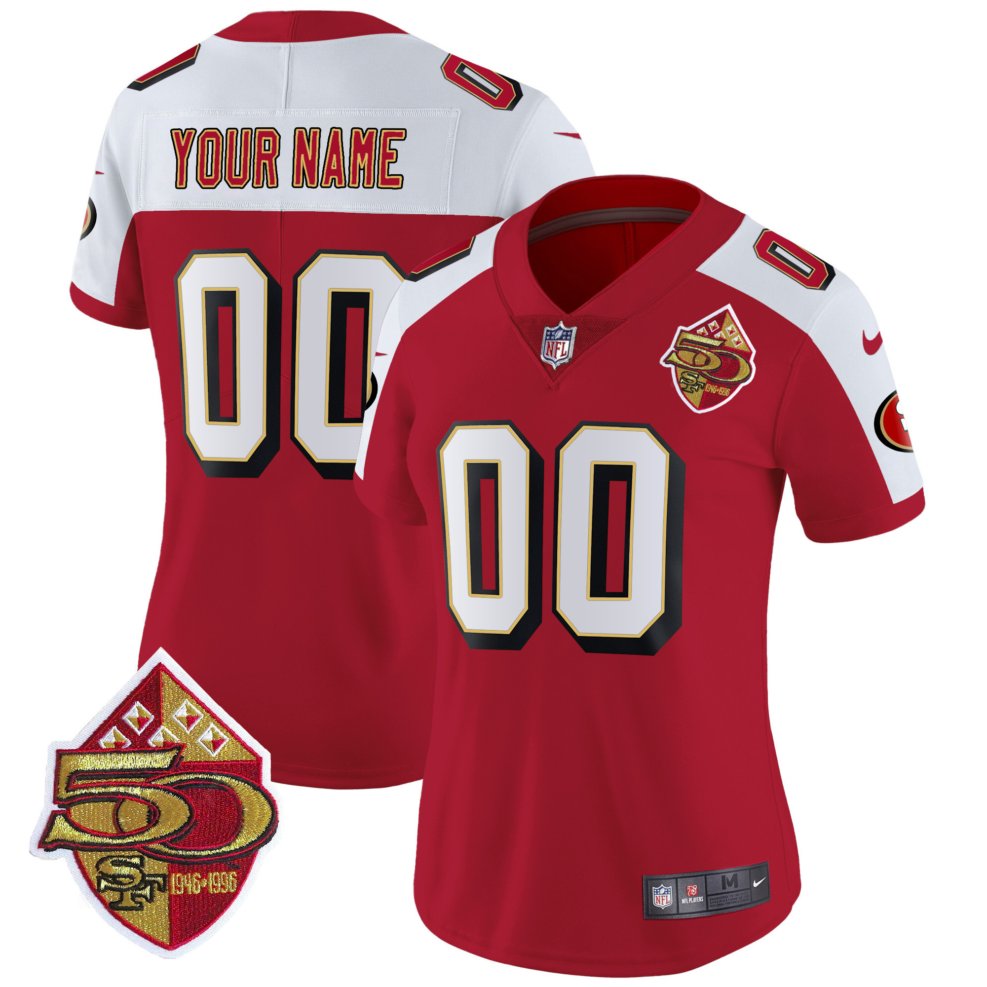 Women's San Francisco 49ers 1996 Throwback Vapor Limited Custom Alternate Jersey - All Stitched