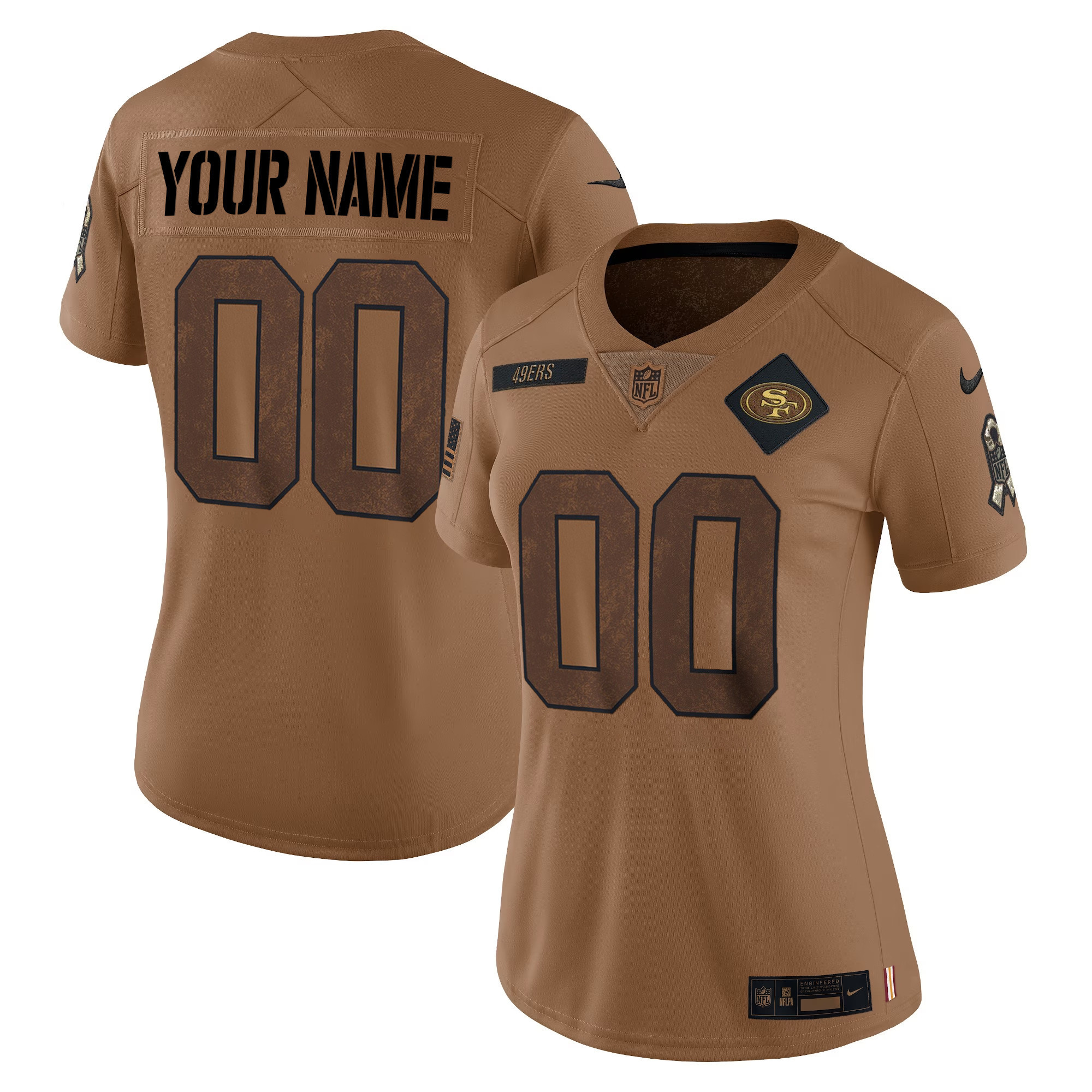 Women's San Francisco 49ers 2023 Salute to Service Custom Jersey