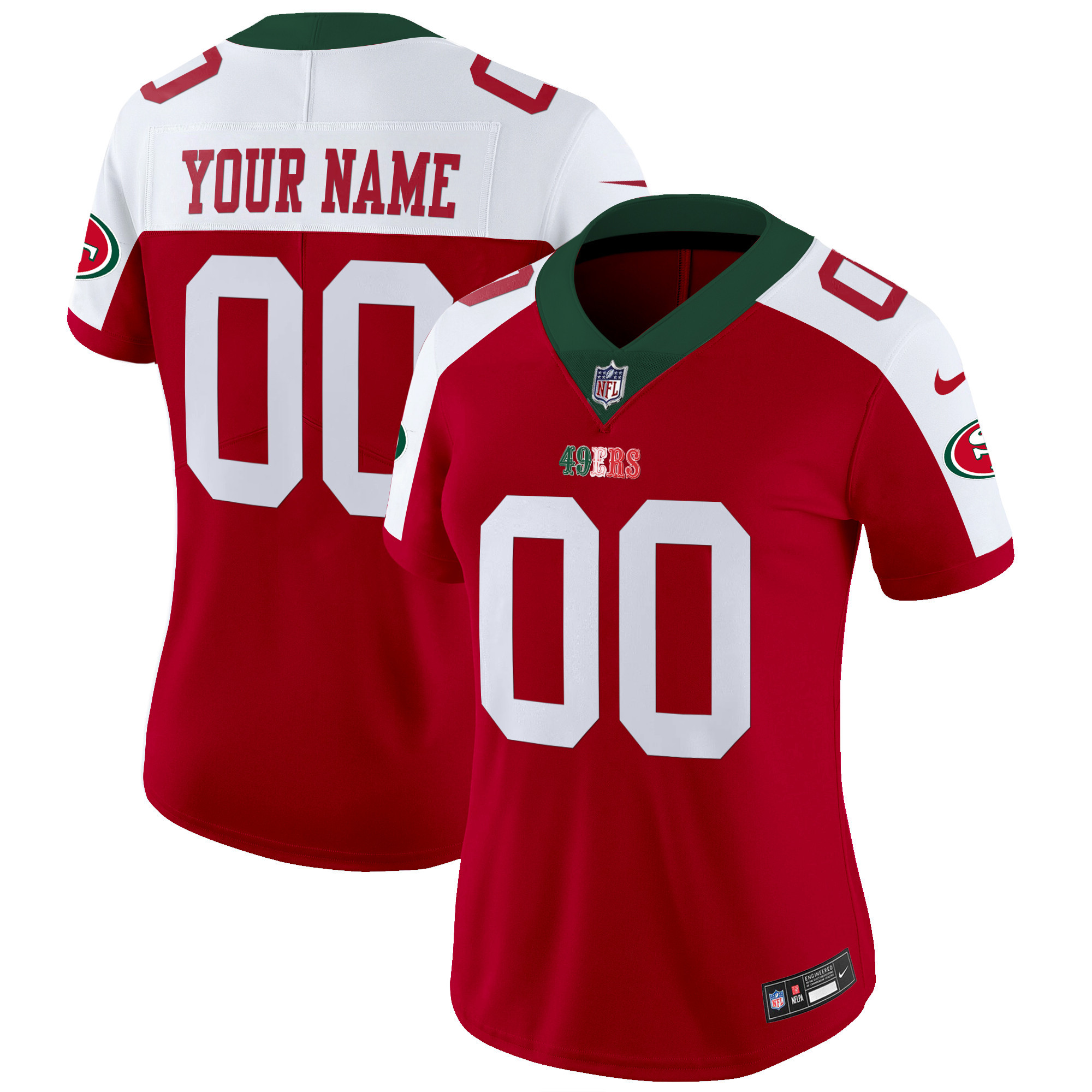 Women's San Francisco 49ers Mexico Vapor Custom Red Alternate Jersey V2 - All Stitched