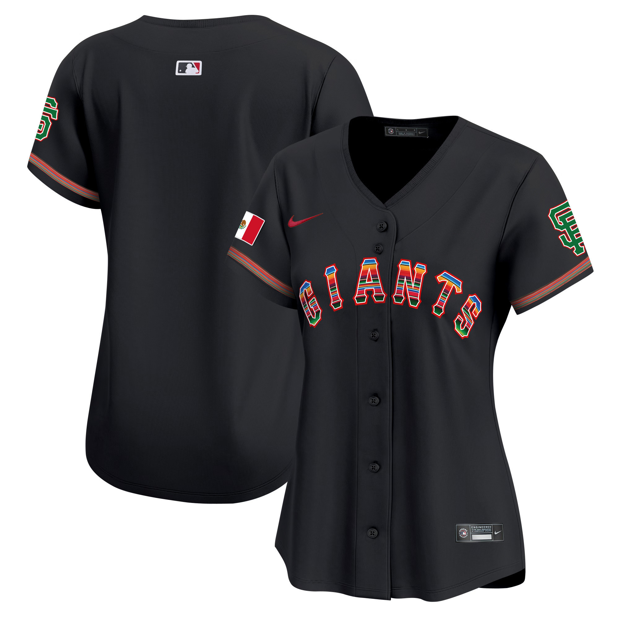 Women's San Francisco Giants Mexico Vapor Premier Limited Black Jersey - All Stitched
