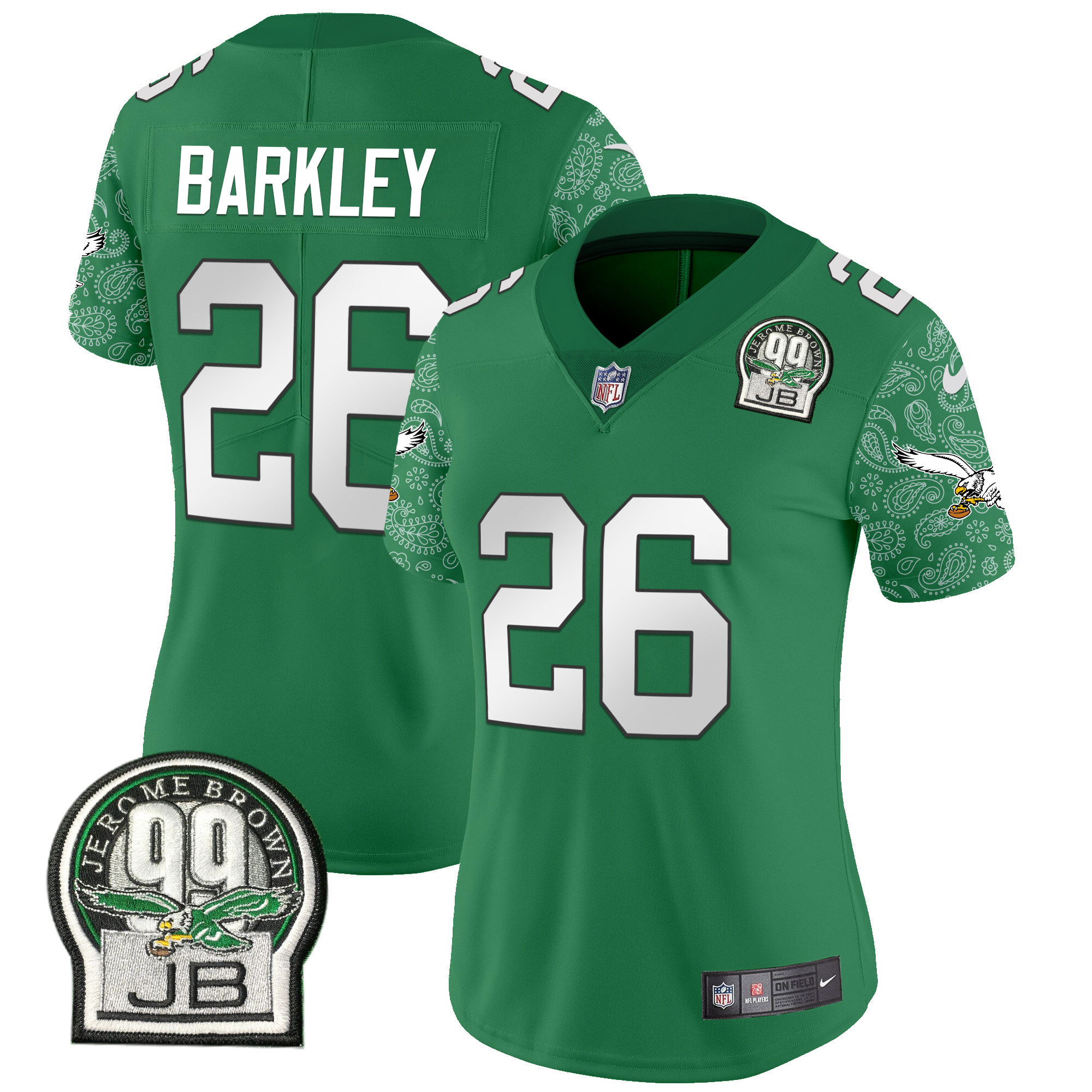 Women's Saquon Barkley Philadelphia Eagles Kelly Green Vapor Limited Kelly Green Jersey V4 - All Stitched