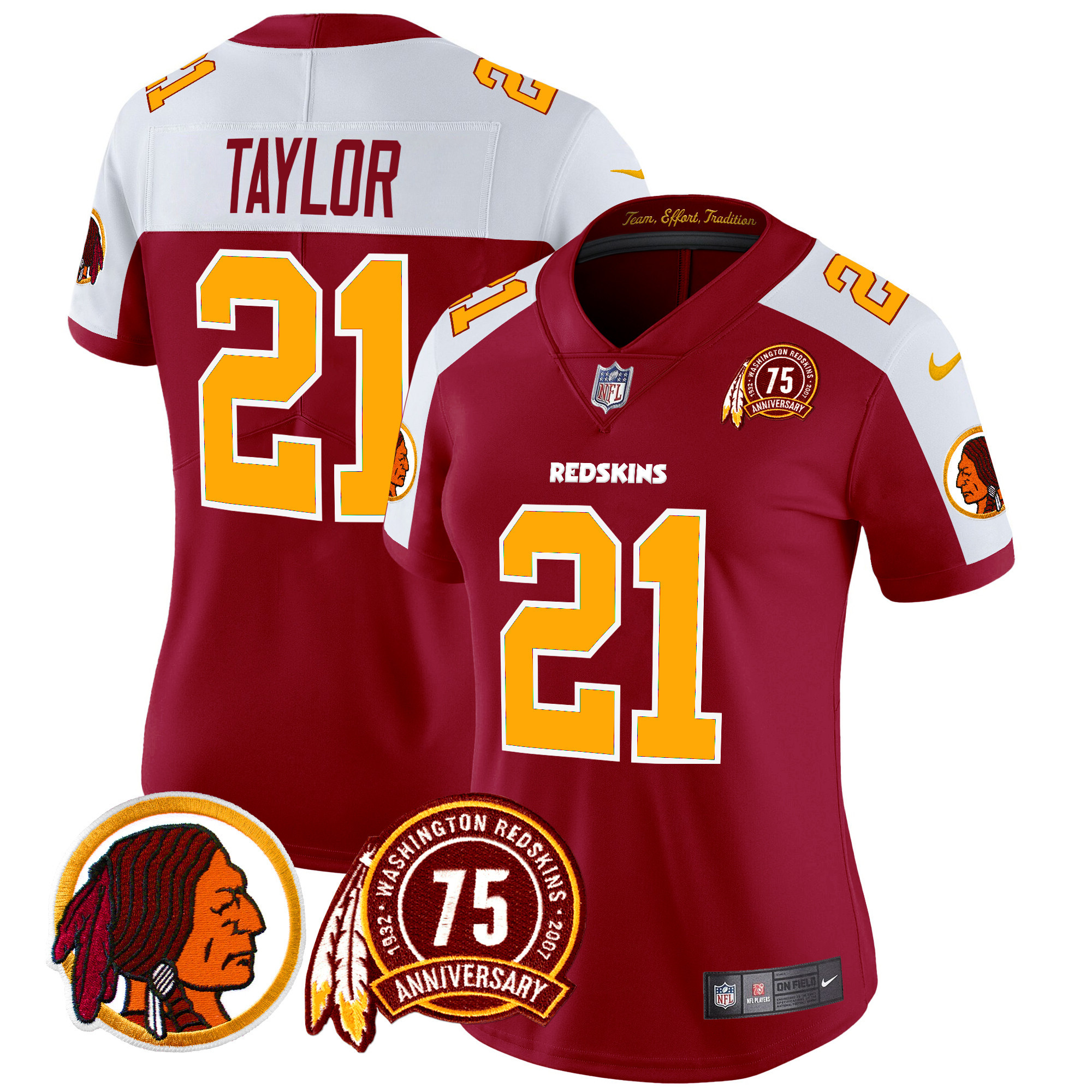 Women's Sean Taylor Washington Commanders 75th Patch Throwback Vapor Limited Burgundy Alternate Jersey - All Stitched