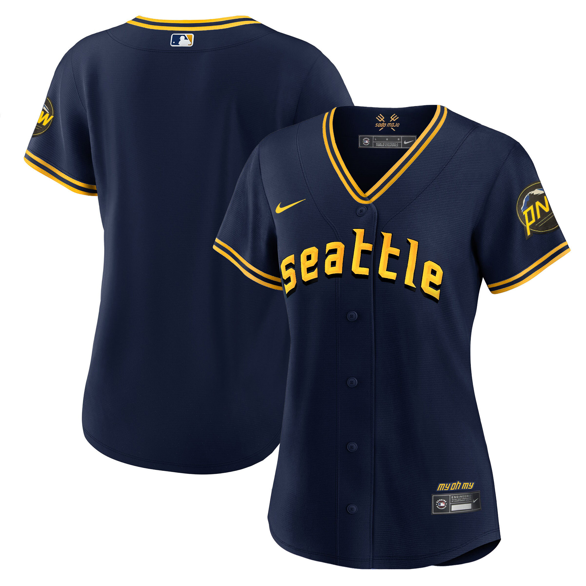 Women's Seattle Mariners 2023 City Connect Fan Made Navy Jersey - All Stitched
