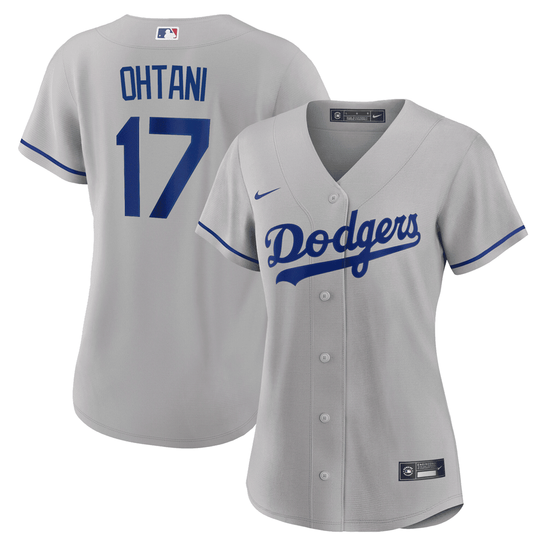 Women's Shohei Ohtani Los Angeles Dodgers Gray Jersey - All Stitched