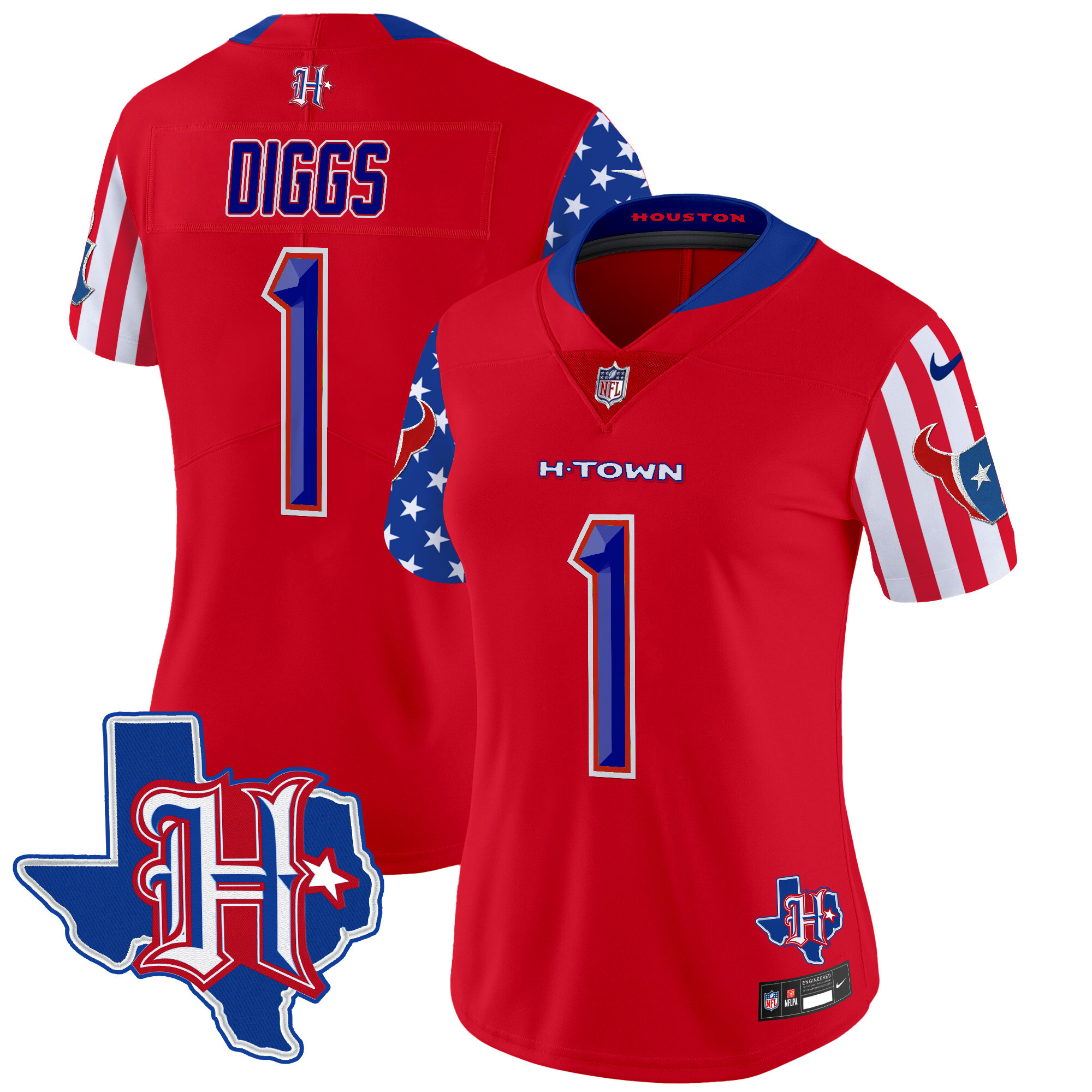 Women's Stefon Diggs Houston Texans American Style Vapor Limited Red Jersey - All Stitched