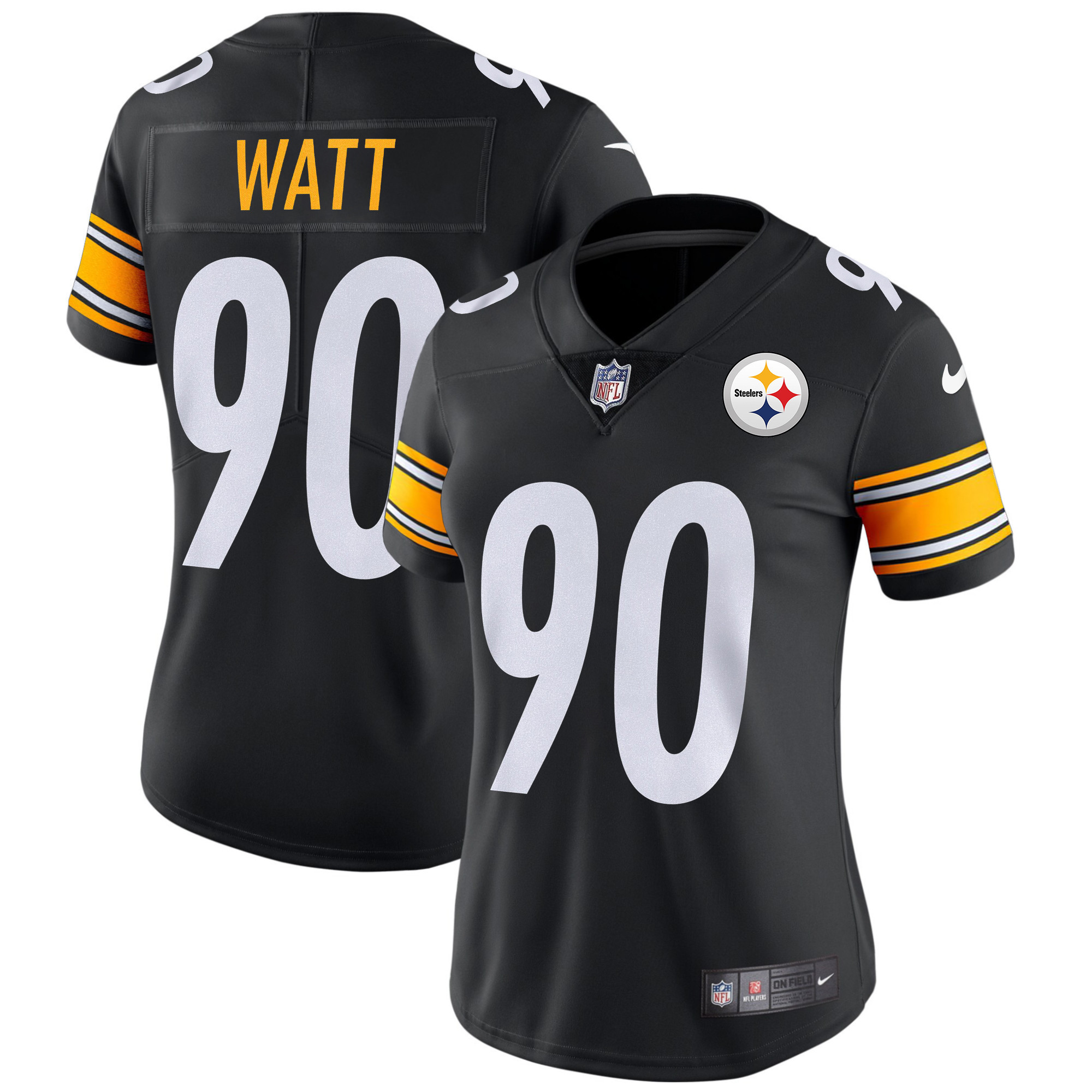 Women's T. J. Watt Pittsburgh Steelers Vapor Black Jersey - All Stitched