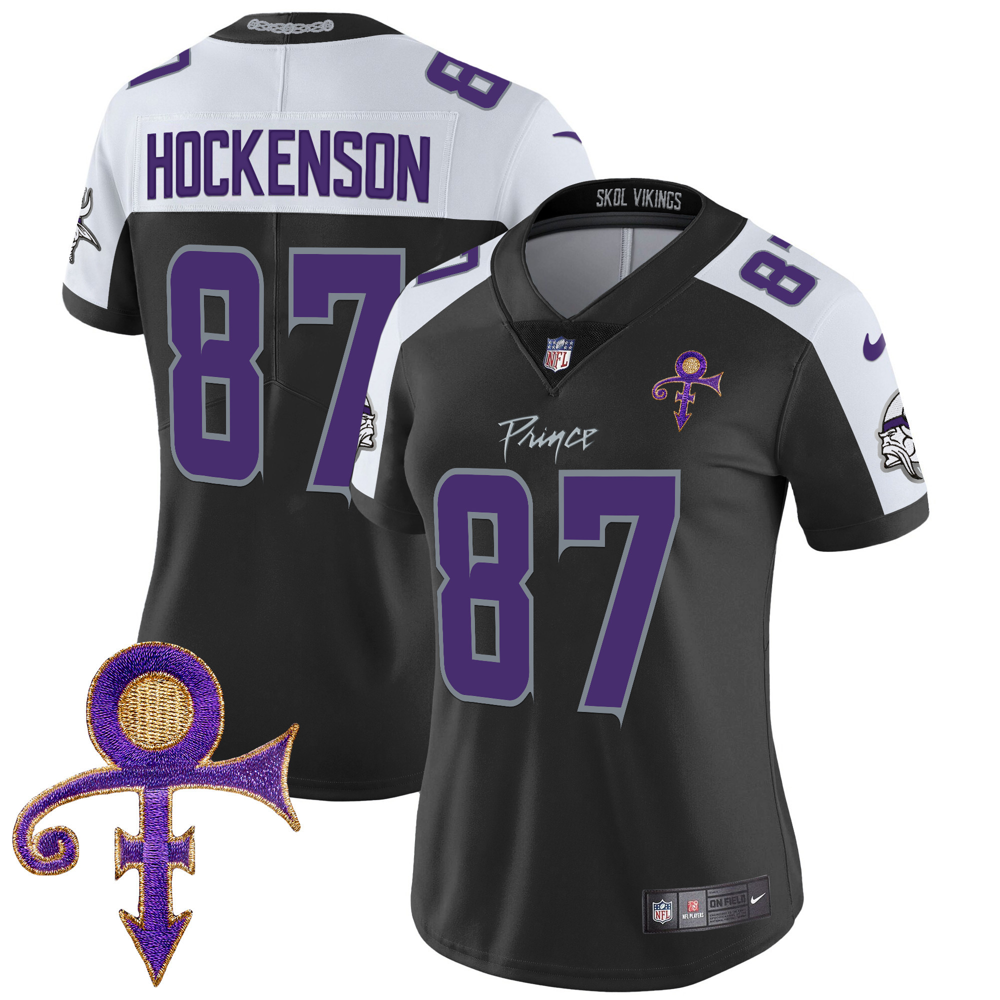 Women's T.J. Hockenson Minnesota Vikings 2024 Prince Vapor Limited Black Alternate Jersey - All Stitched