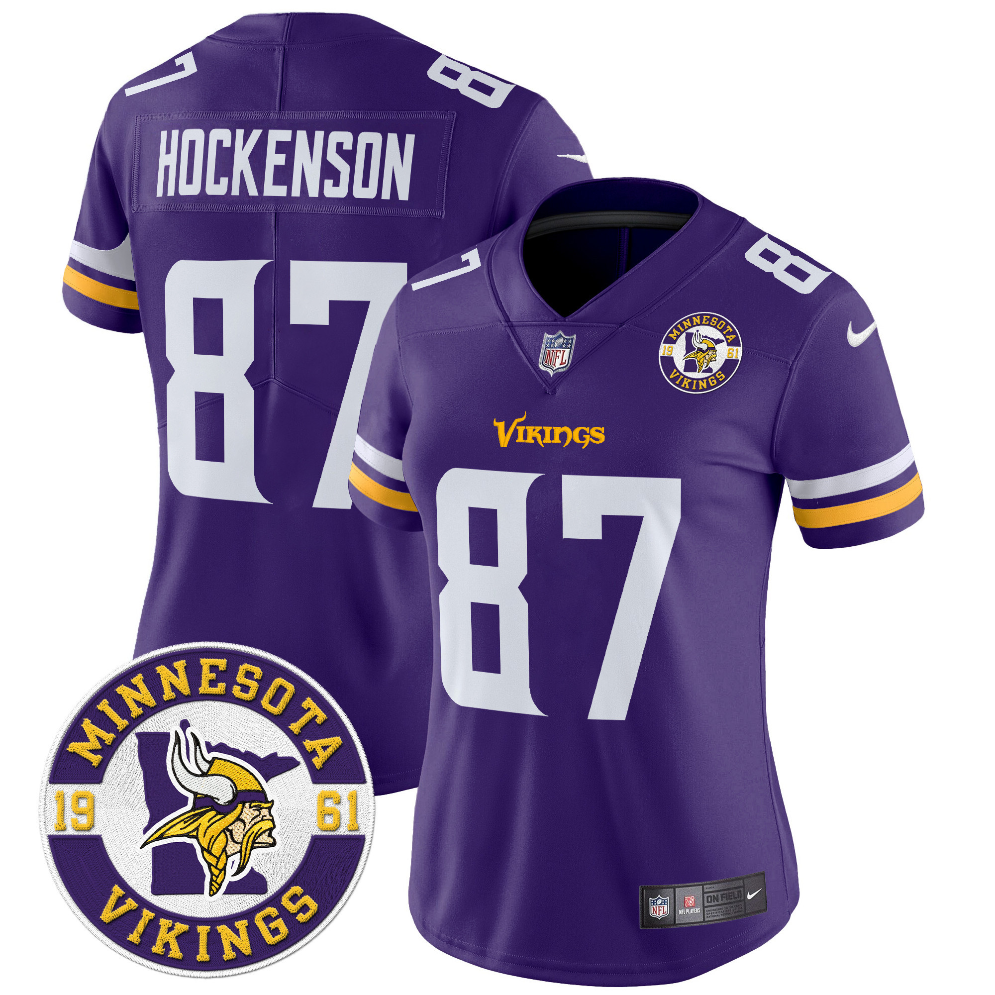 Women's T.J. Hockenson Minnesota Vikings 2024 Vapor Limited Purple Jersey - All Stitched