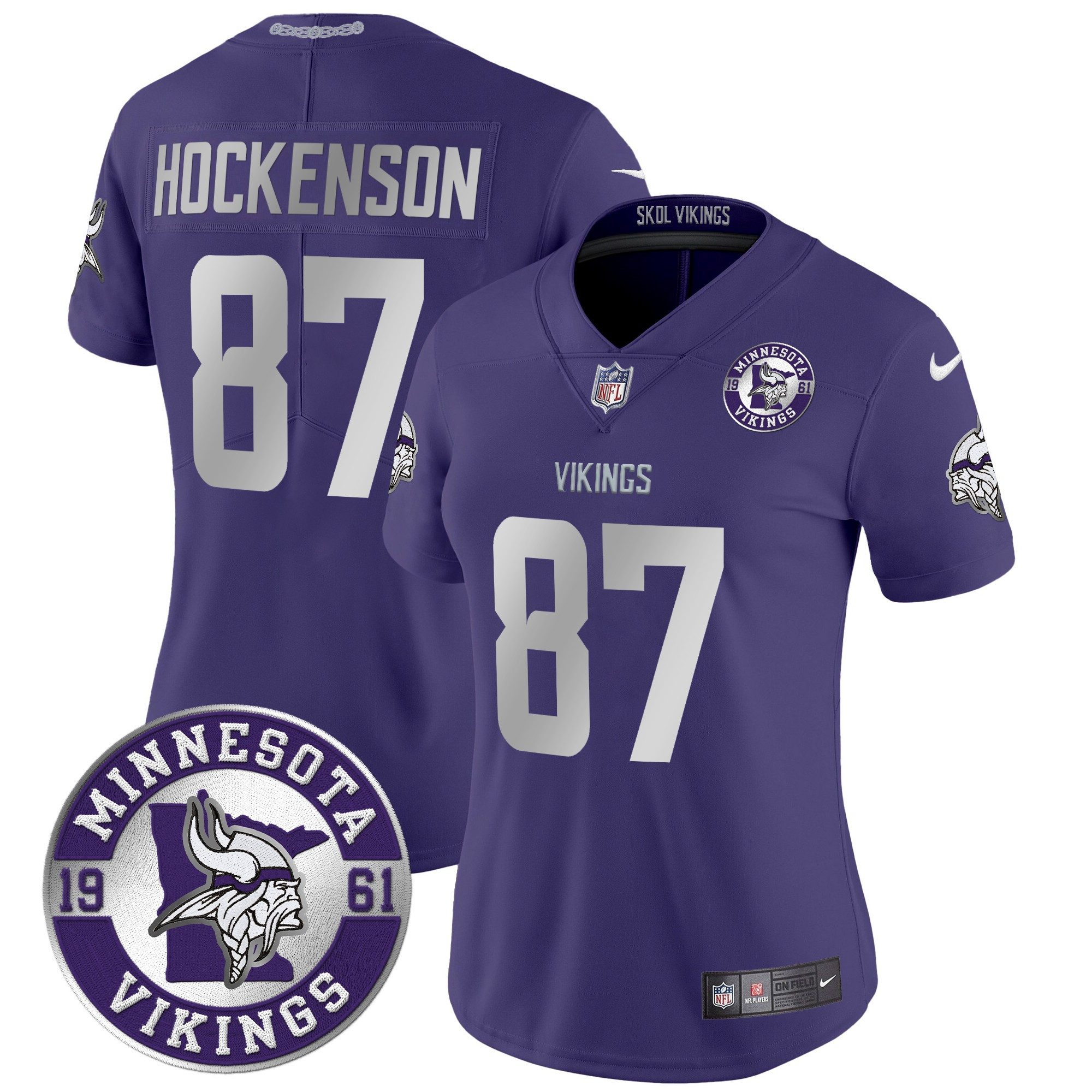 Women's T.J. Hockenson Minnesota Vikings 2024 Vapor Limited Purple Jersey - All Stitched
