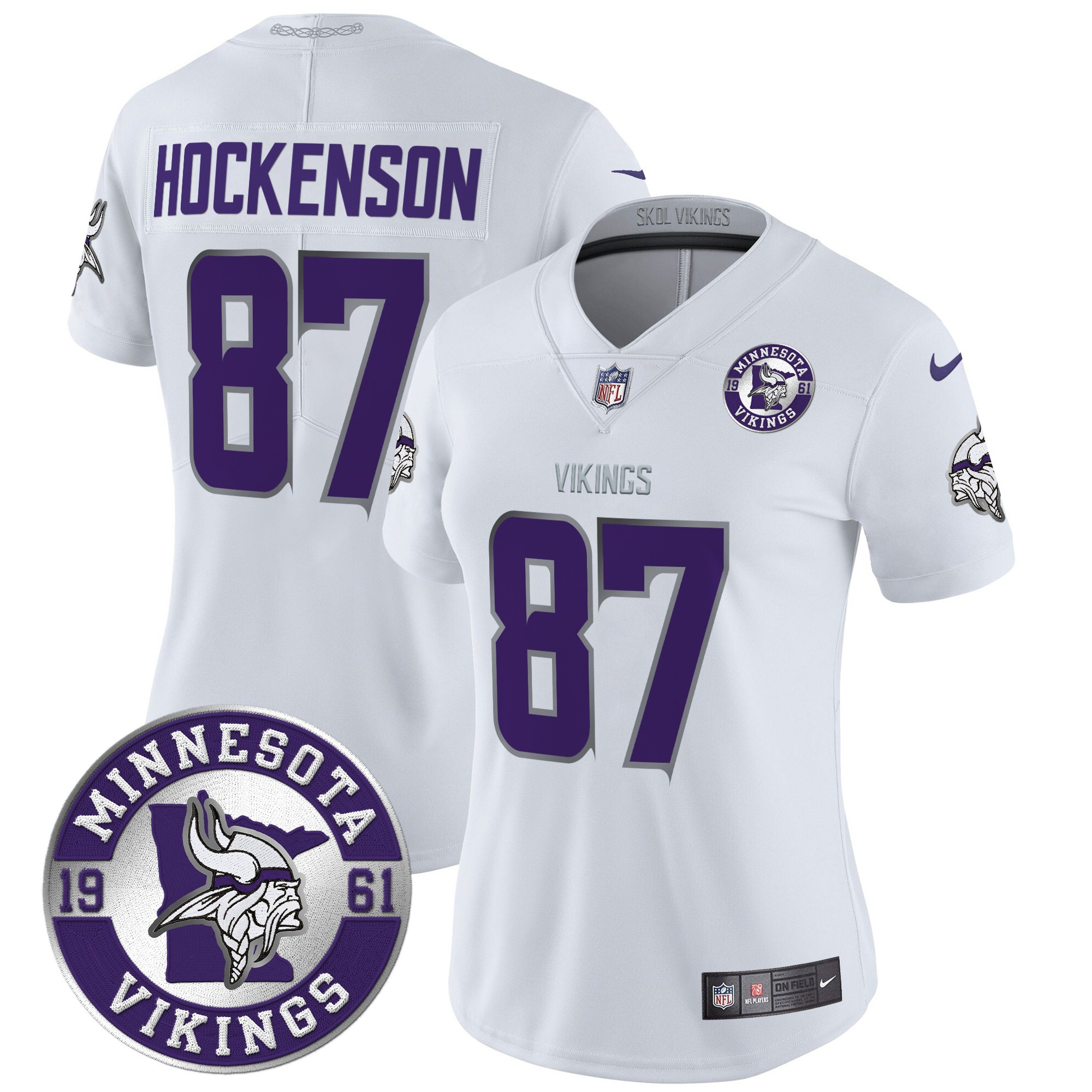 Women's T.J. Hockenson Minnesota Vikings 2024 Vapor Limited Winter Warrior Jersey - All Stitched