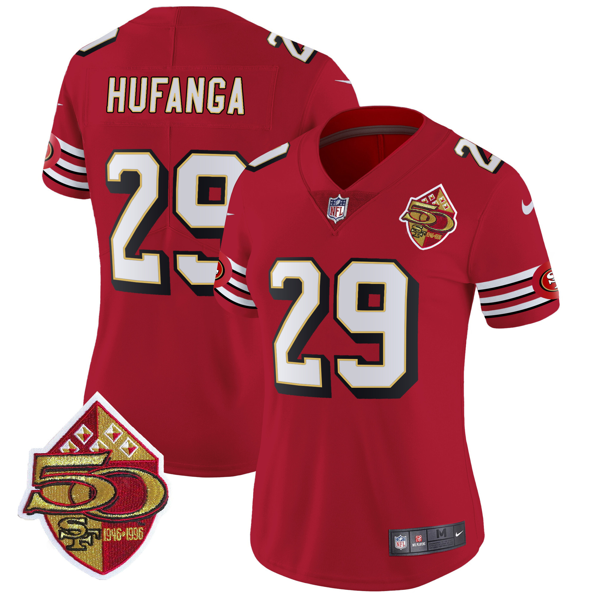 Women's Talanoa Hufanga San Francisco 49ers 1996 Throwback Vapor Limited Red Jersey - All Stitched