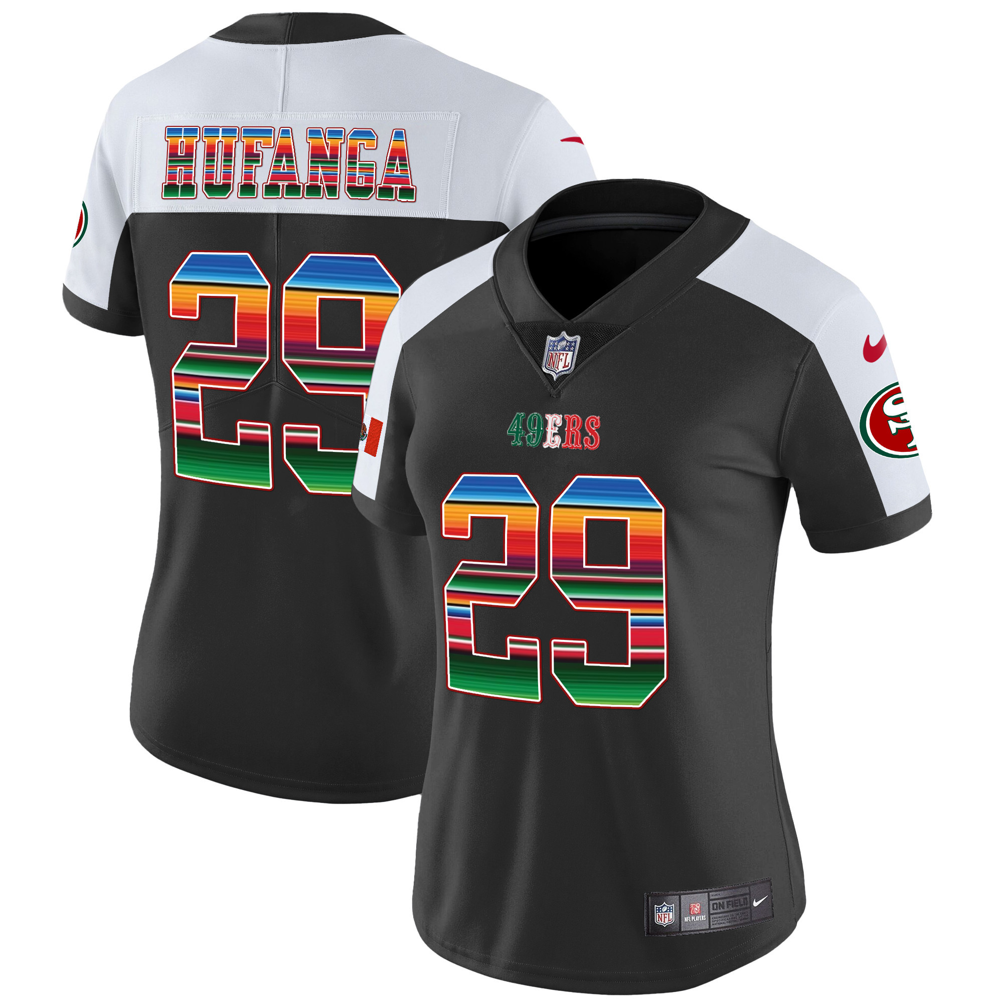 Women's Talanoa Hufanga San Francisco 49ers Mexico Vapor Black Alternate Jersey V3 - All Stitched