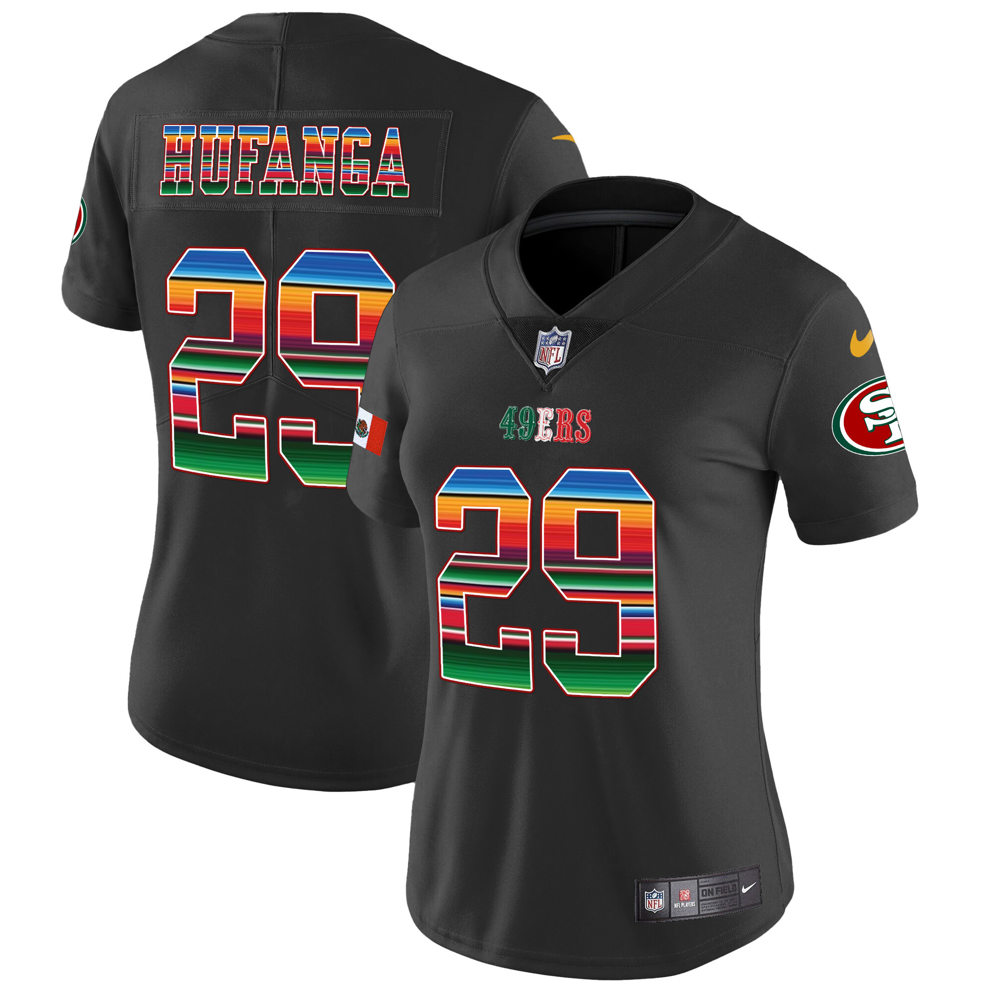 Women's Talanoa Hufanga San Francisco 49ers Mexico Vapor Black Jersey V3 - All Stitched