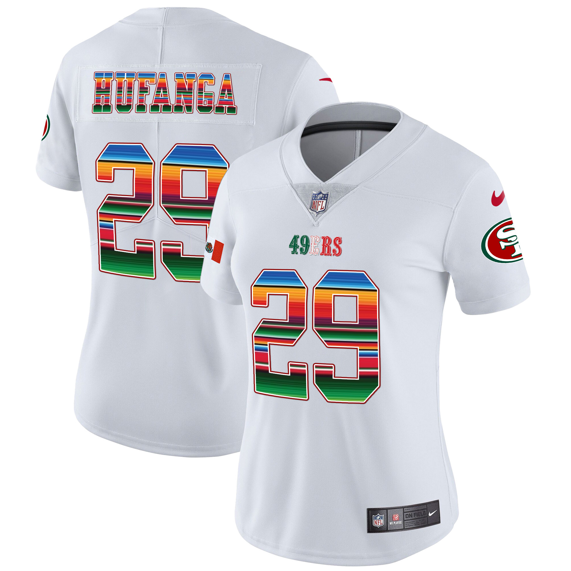 Women's Talanoa Hufanga San Francisco 49ers Mexico Vapor White Jersey V3 - All Stitched