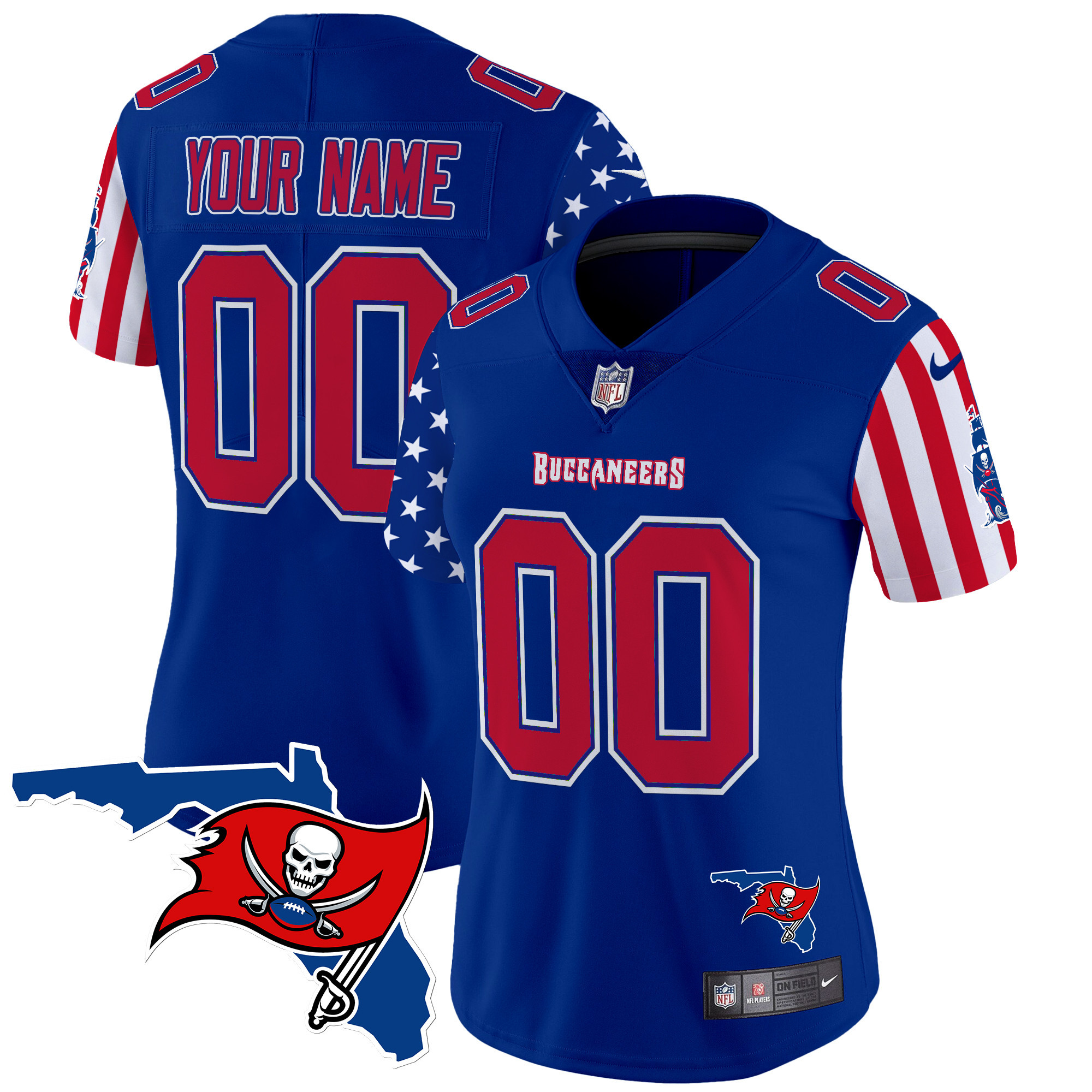 Women's Tampa Bay Buccaneers American Style Vapor Limited Custom Royal Jersey - All Stitched