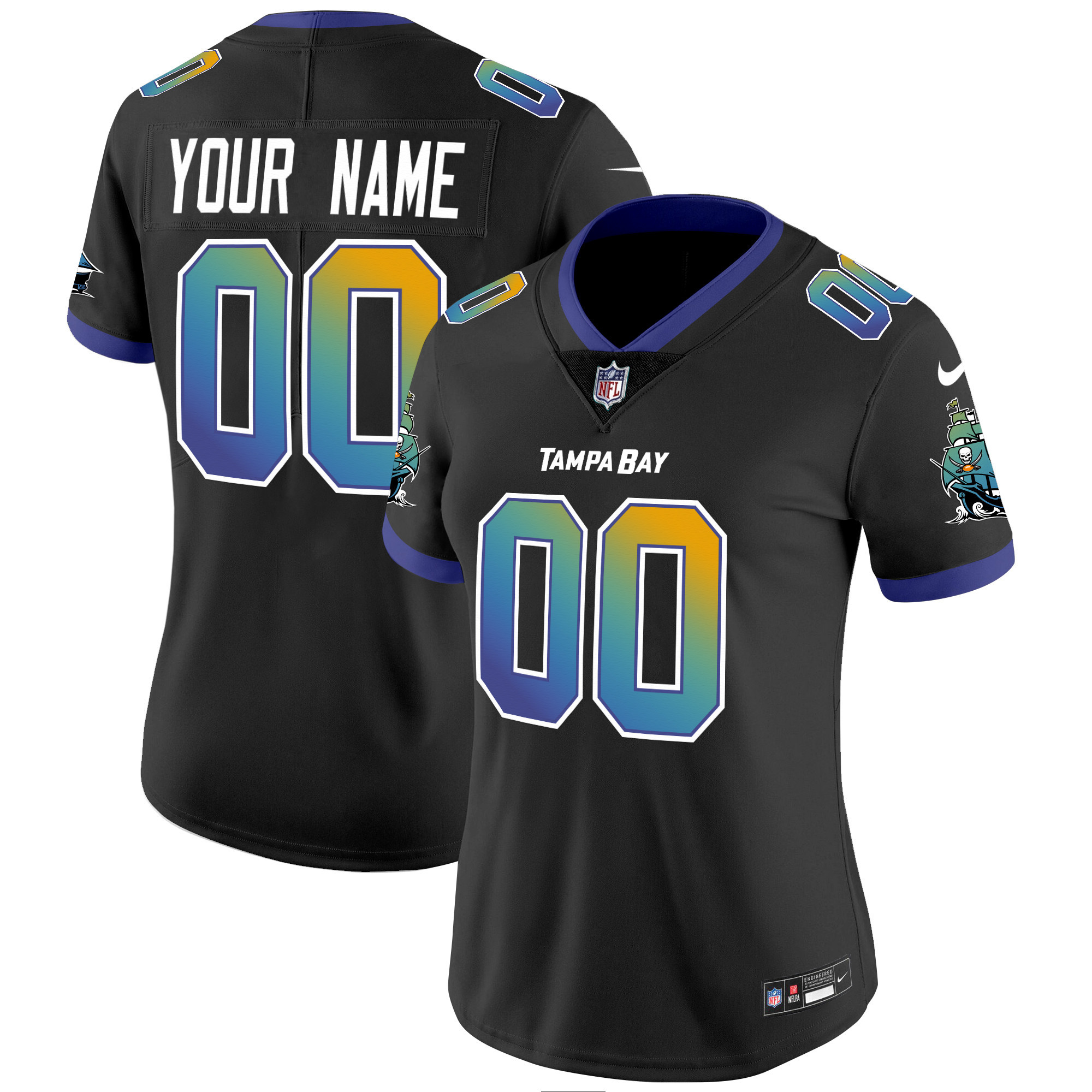 Women's Tampa Bay Buccaneers "Tampa City" Vapor Limited Custom Black Jersey - All Stitched