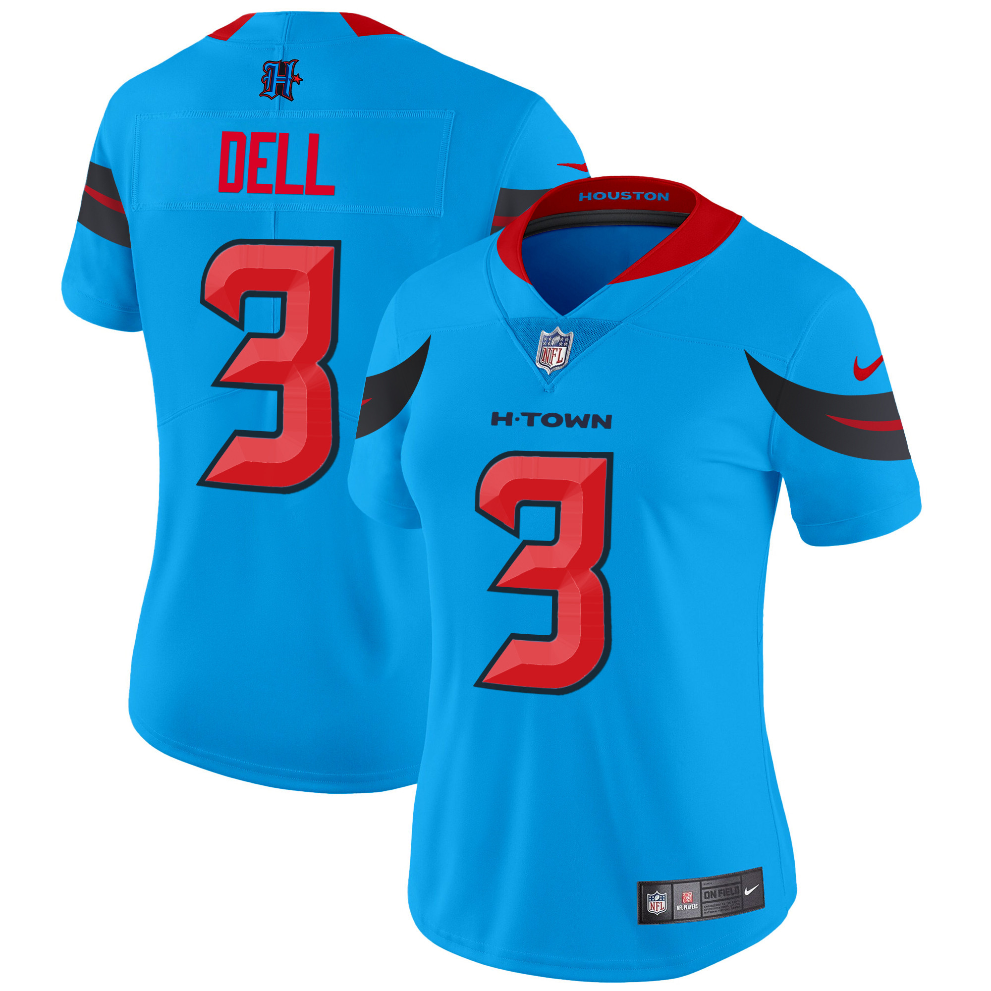 Women's Tank Dell Houston Texans 2024 Vapor Limited Blue Jersey V3 - All Stitched