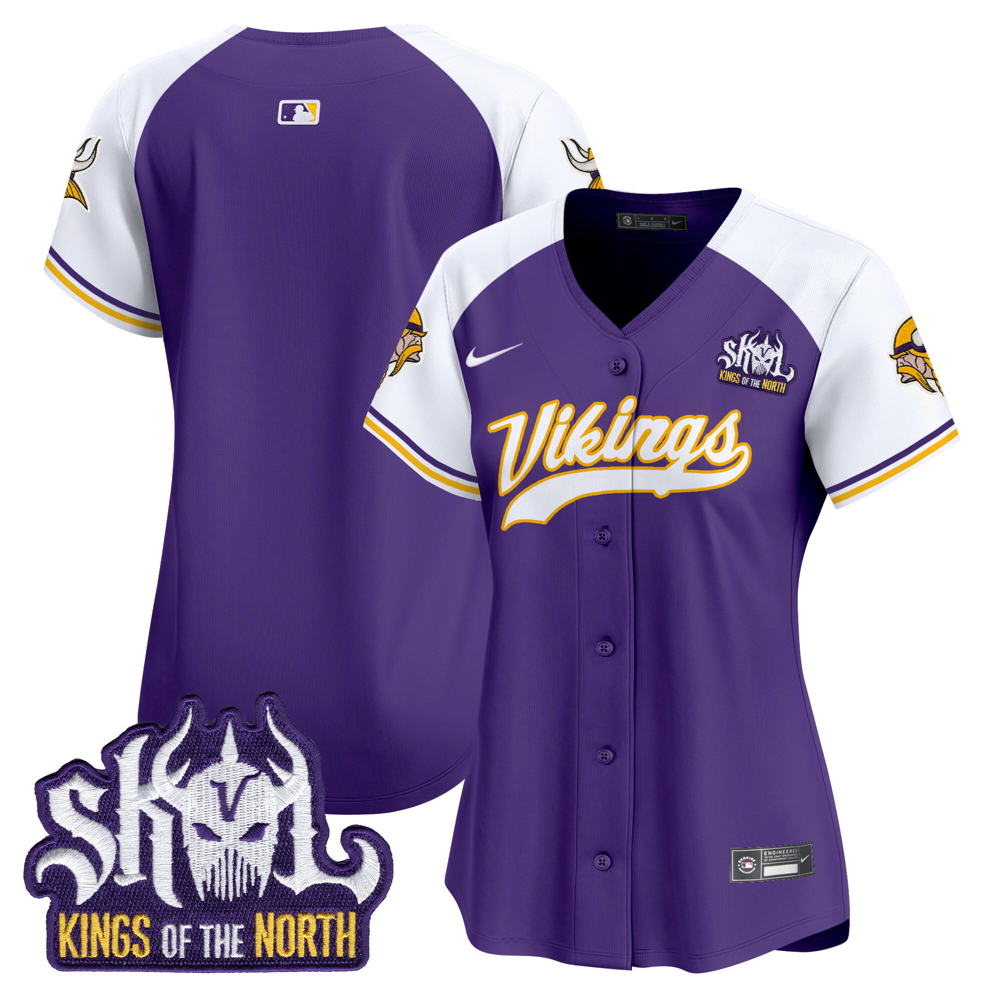 Women's Team Minnesota Vikings Kings Of The North Patch Vapor Premier Limited Purple Alternate Jersey - All Stitched