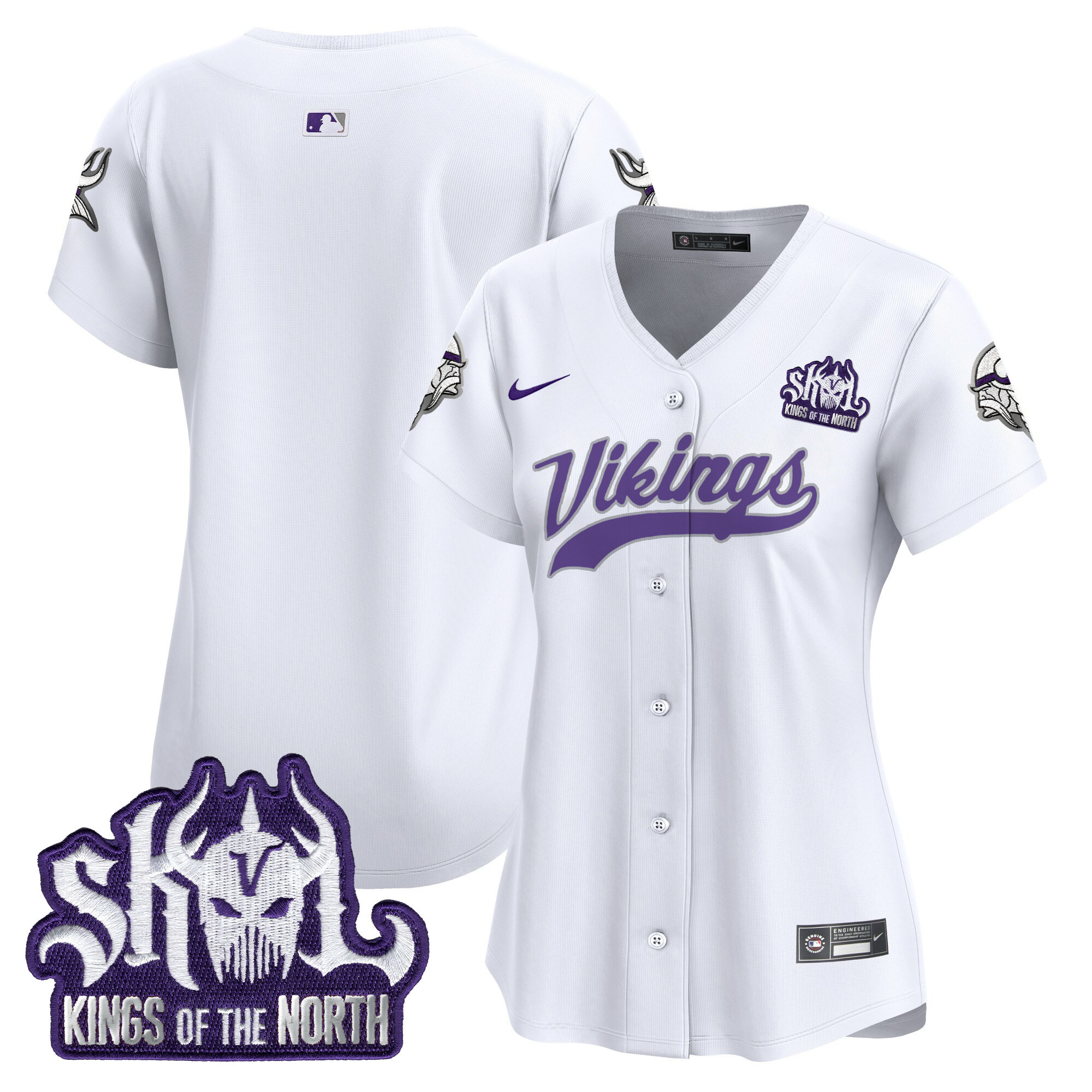 Women's Team Minnesota Vikings Kings Of The North Patch Vapor Premier Limited Winter Warrior Jersey - All Stitched