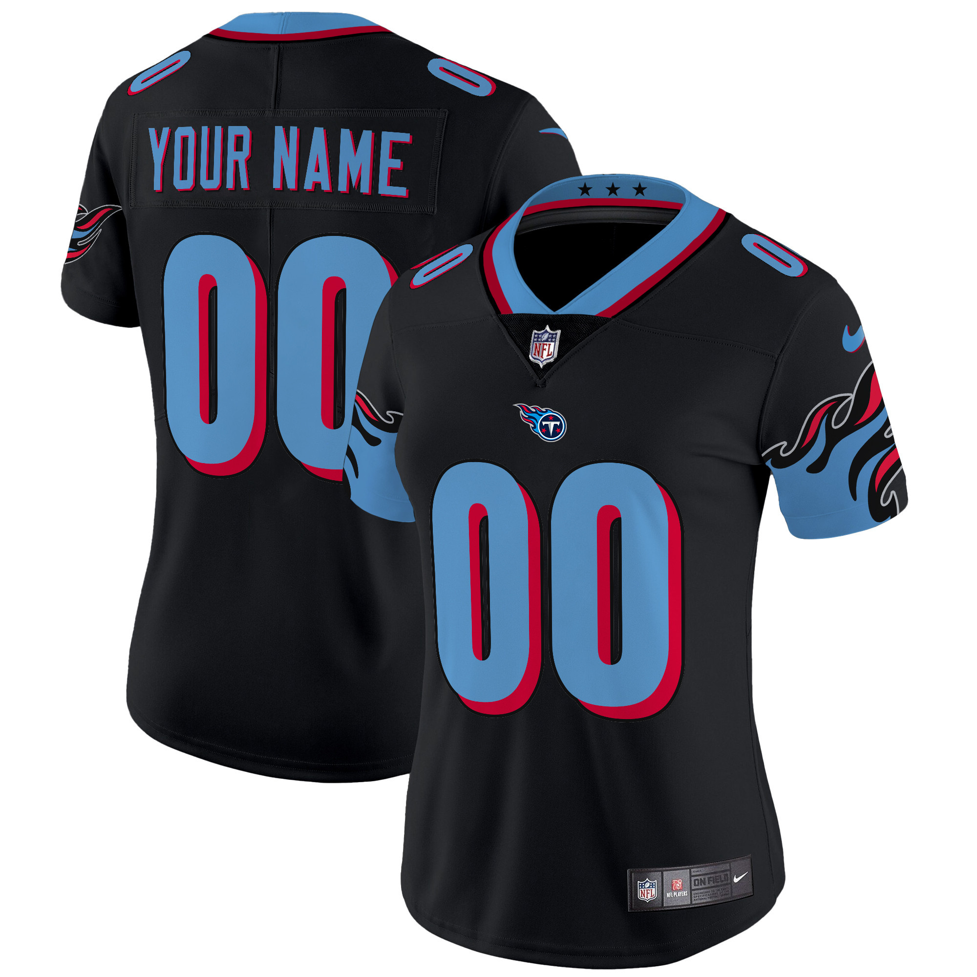 Women's Tennessee Titans Special Vapor Limited Custom Black Jersey - All Stitched