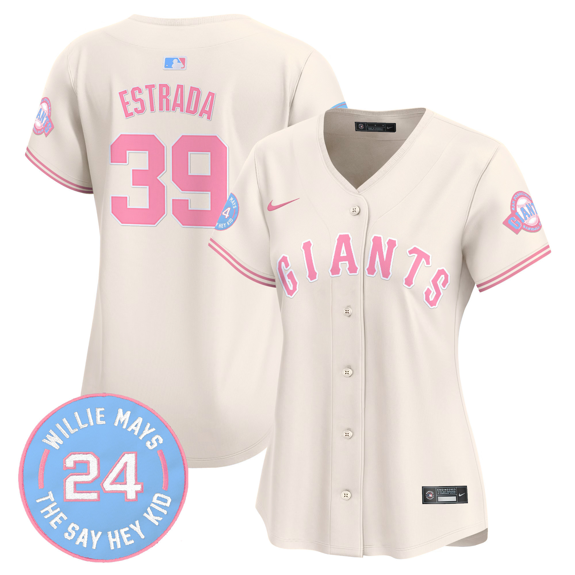 Women's Thairo Estrada Unisex San Francisco Giants Bubblegum Pink Vapor Premier Limited Cream Jersey - All Stitched