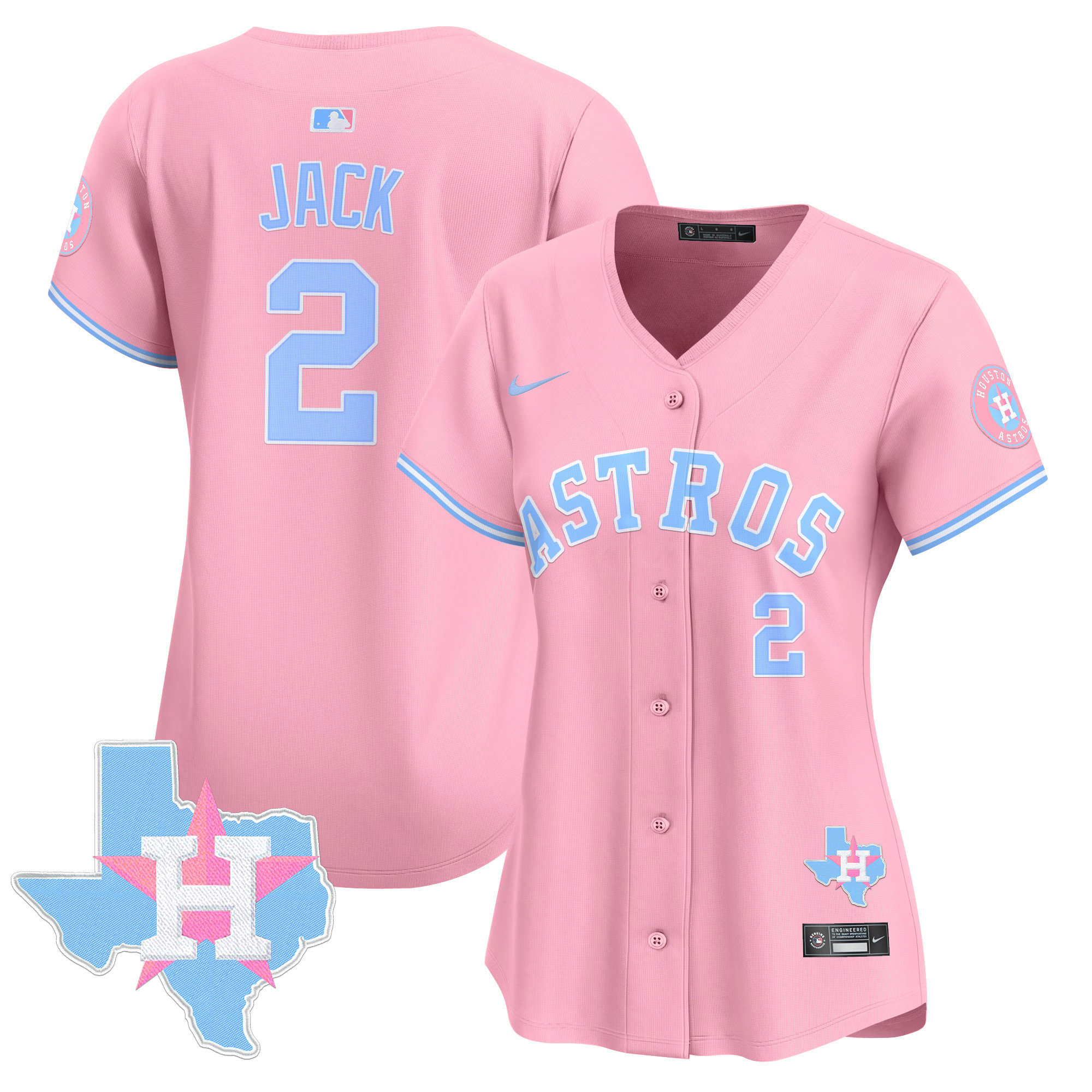 Women's Travis Scott Houston Astros Bubblegum Pink Vapor Premier Limited Pink Jersey - All Stitched