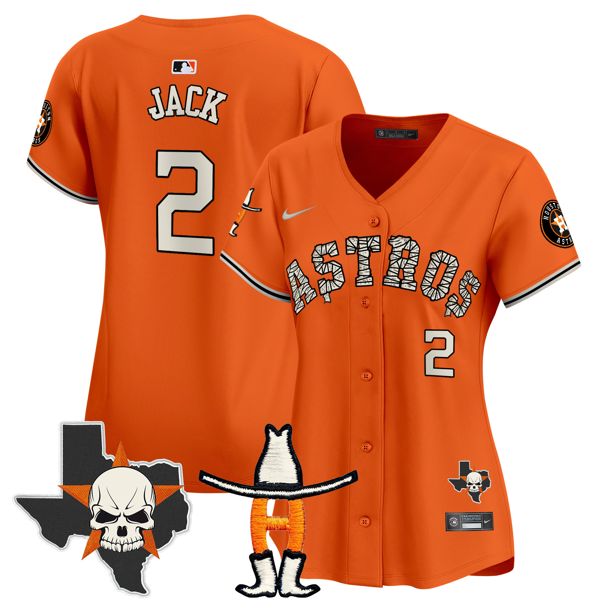 Women's Travis Scott Houston Astros Halloween Vapor Premier Limited Orange Jersey - All Stitched