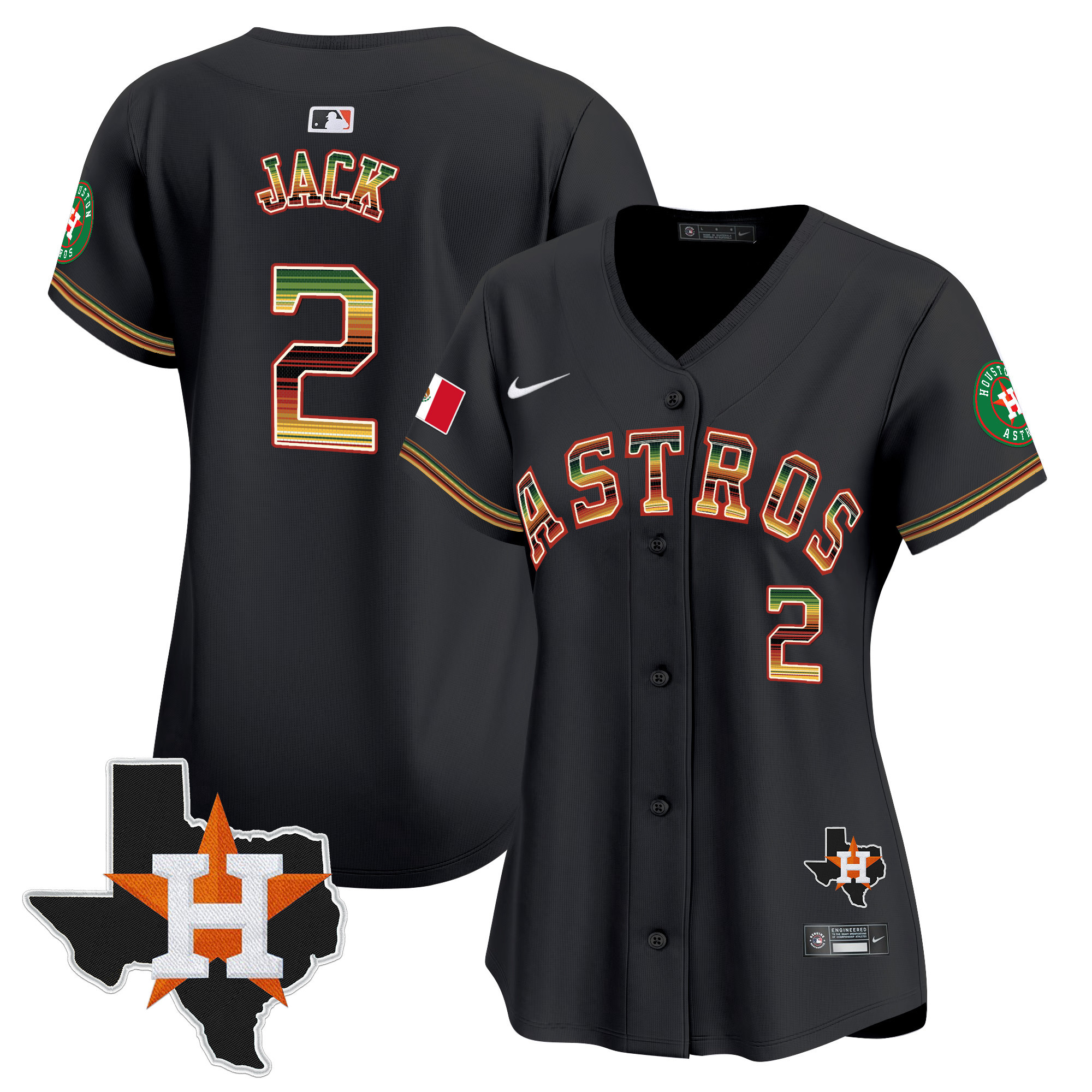 Women's Travis Scott Houston Astros Mexico Traditional Style Vapor Premier Limited Black Jersey - All Stitched