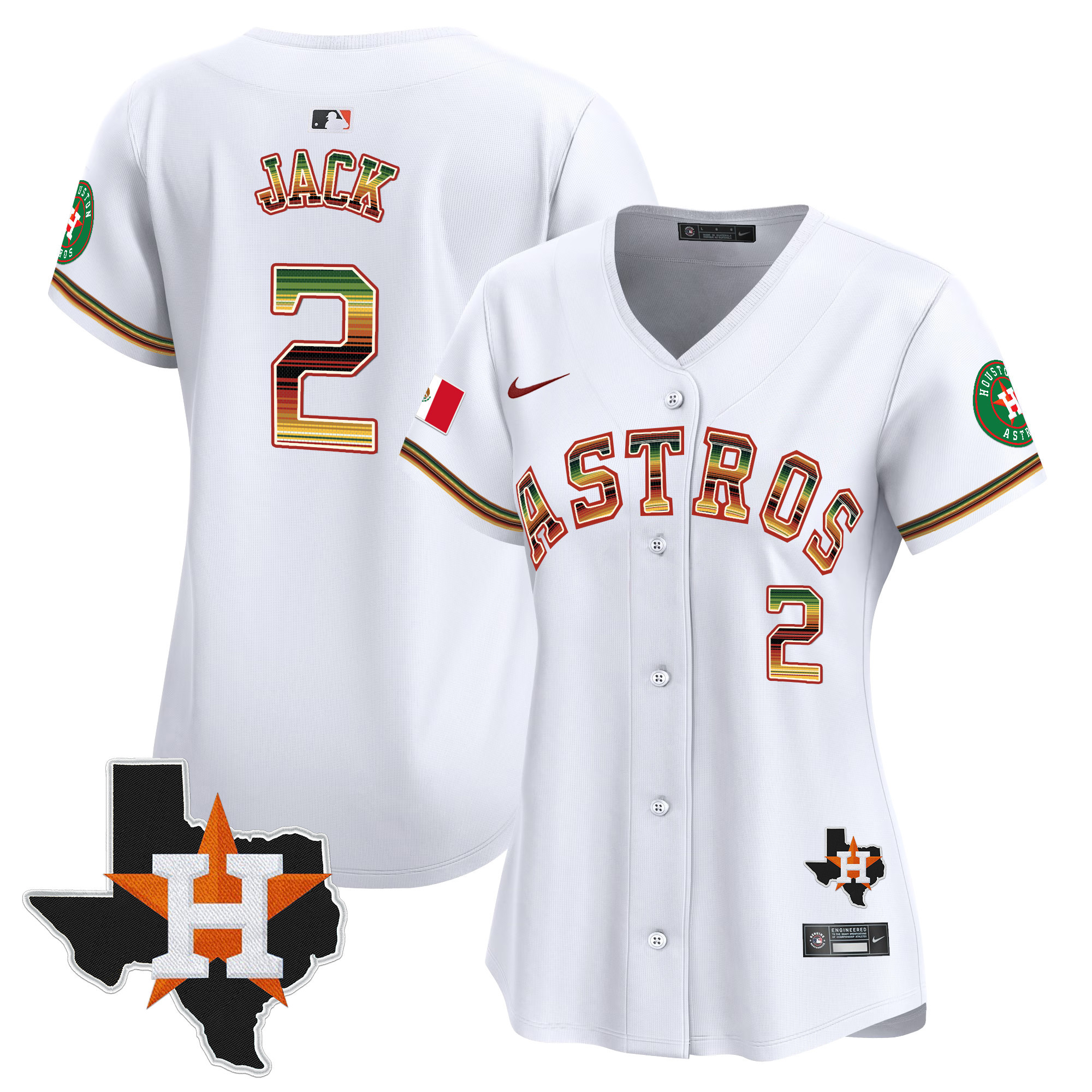 Women's Travis Scott Houston Astros Mexico Traditional Style Vapor Premier Limited White Jersey - All Stitched
