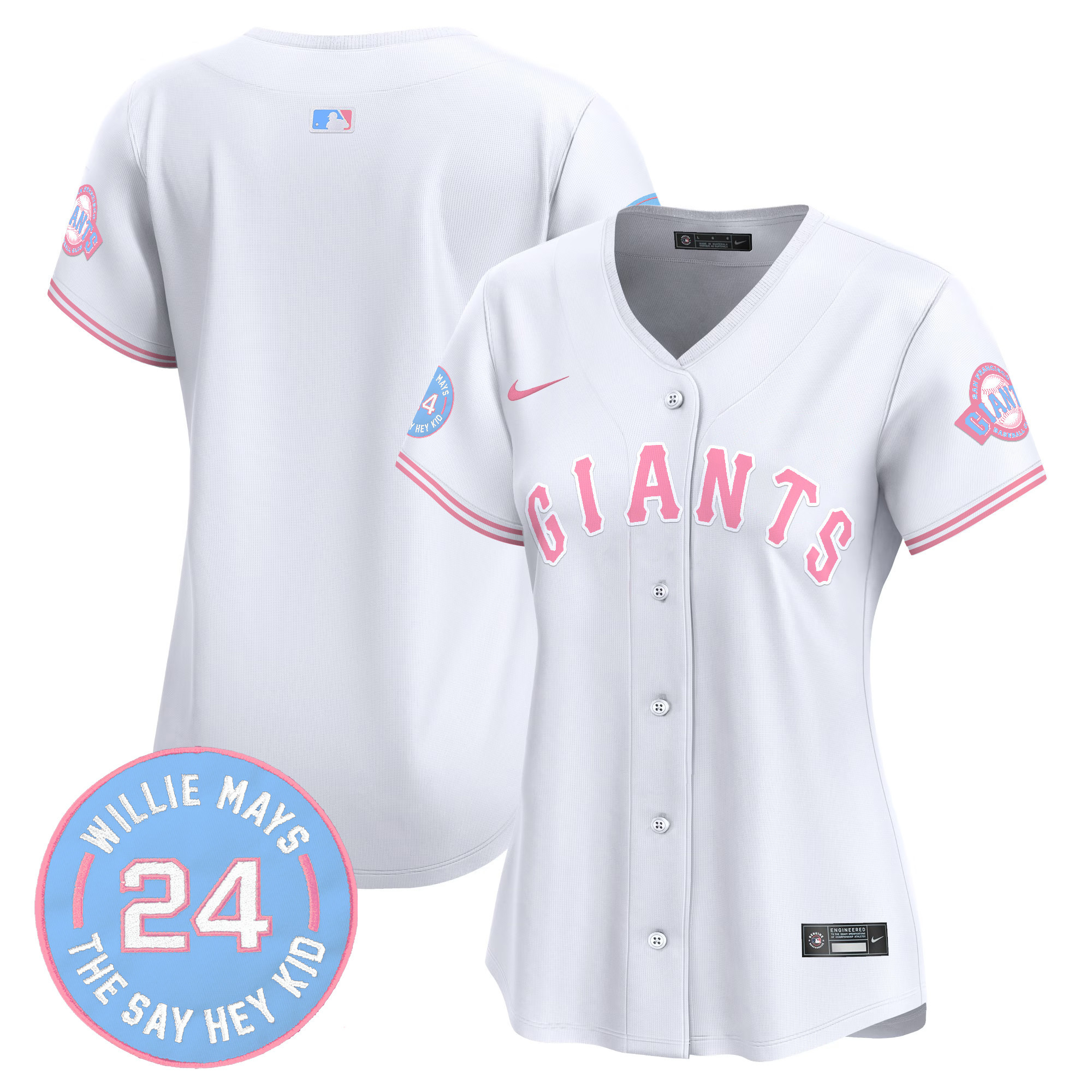 Women's Unisex San Francisco Giants Bubblegum Pink Vapor Premier Limited White Jersey - All Stitched