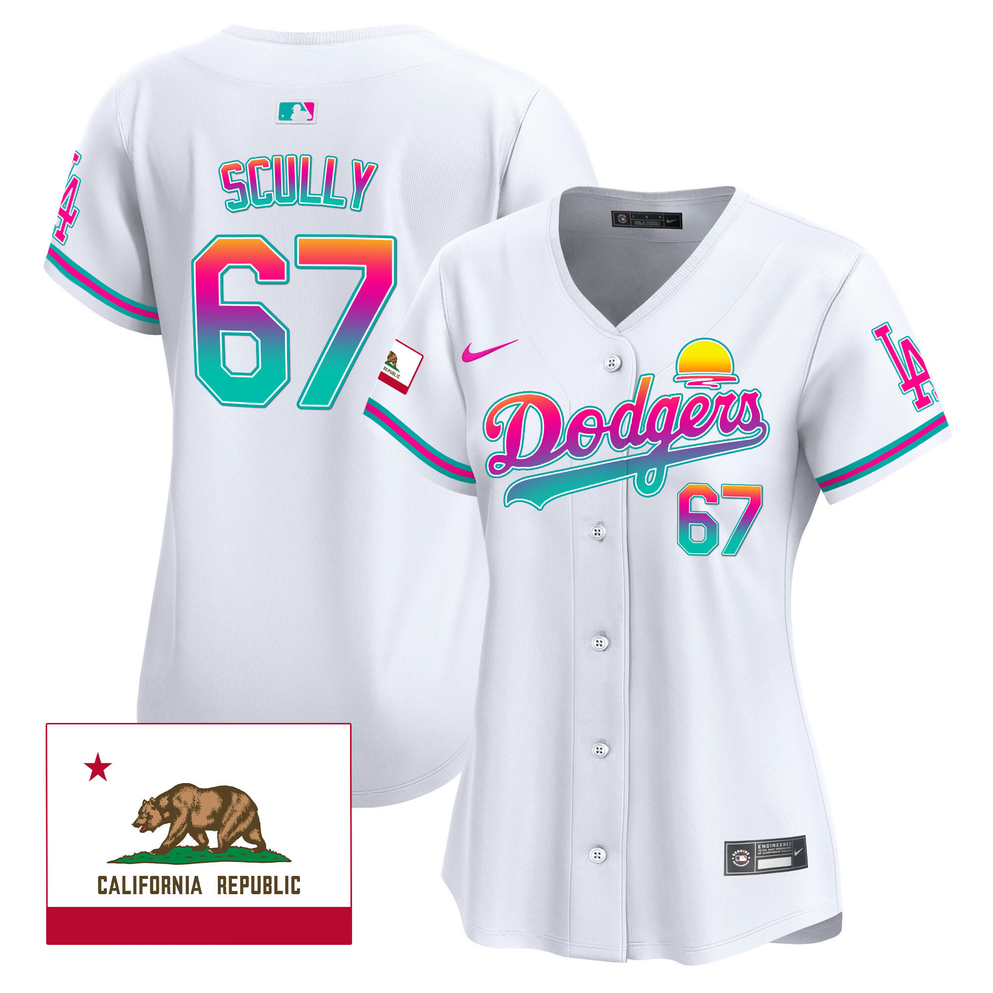 Women's Vin Scully Los Angeles Dodgers 2024 Los Angeles City Style Vapor Premier Limited White Jersey - All Stitched