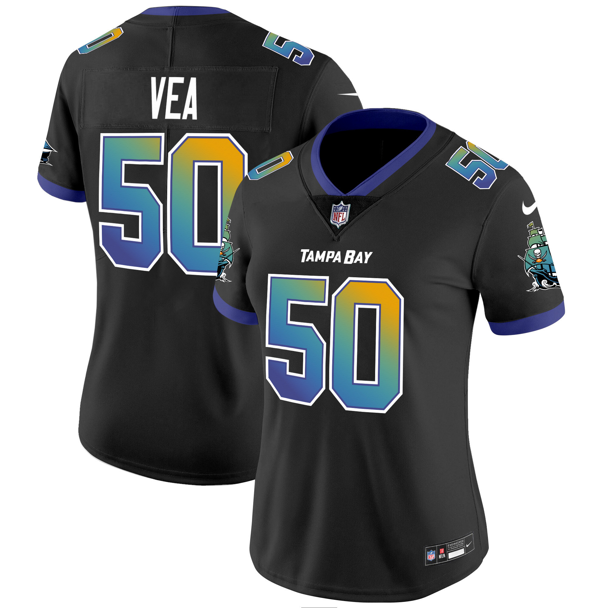 Women's Vita Vea Tampa Bay Buccaneers "Tampa City" Vapor Limited Black Jersey - All Stitched