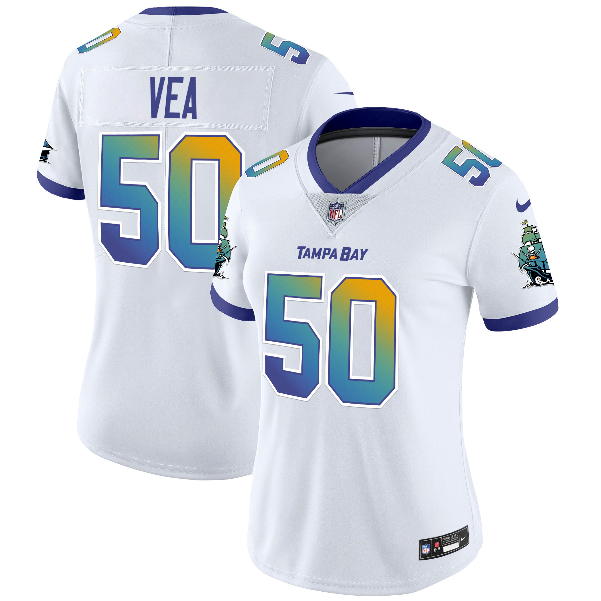 Women's Vita Vea Tampa Bay Buccaneers "Tampa City" Vapor Limited White Jersey - All Stitched