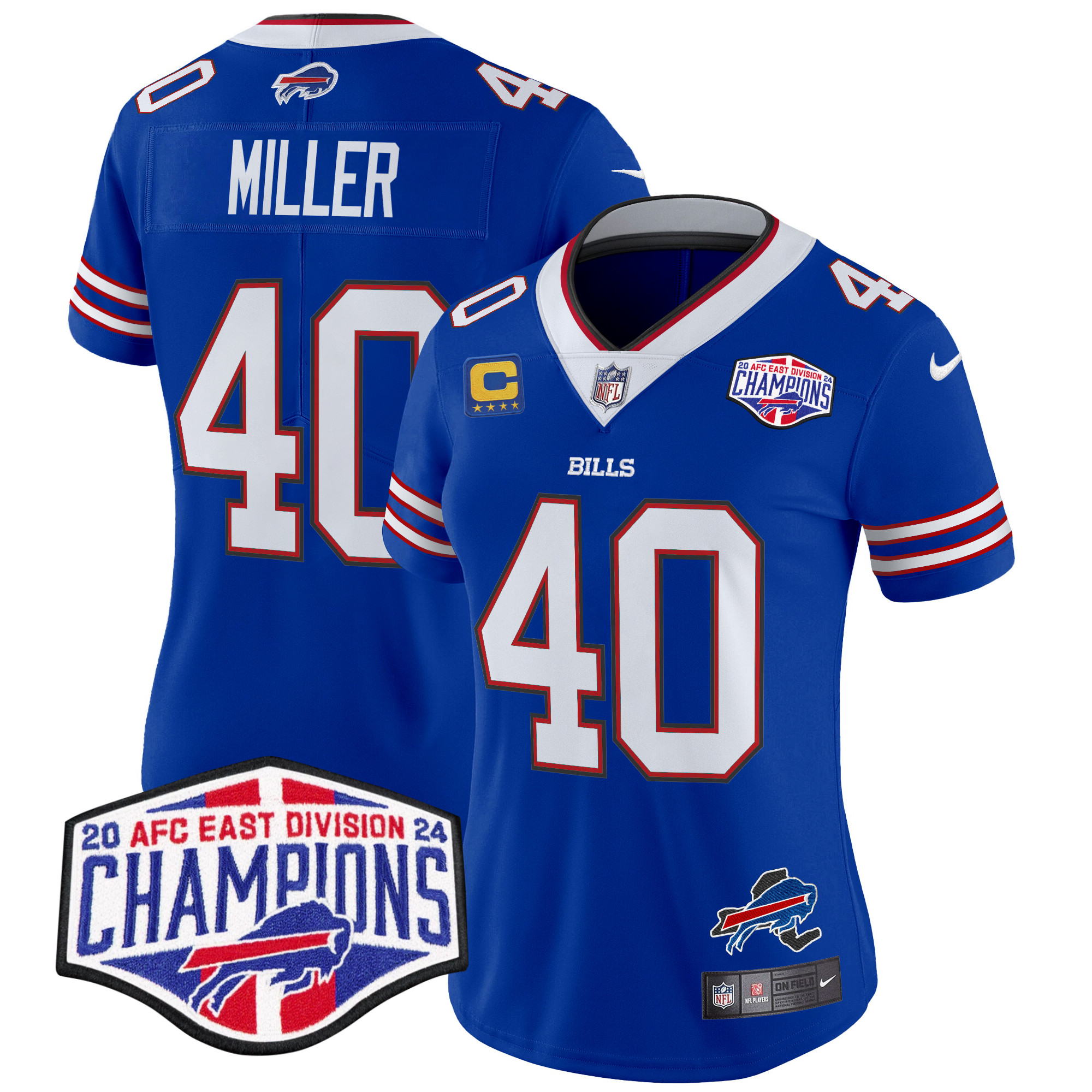 Women's Von Miller Buffalo Bills 2024 AFC East Division Champions Vapor Limited Royal Jersey - All Stitched