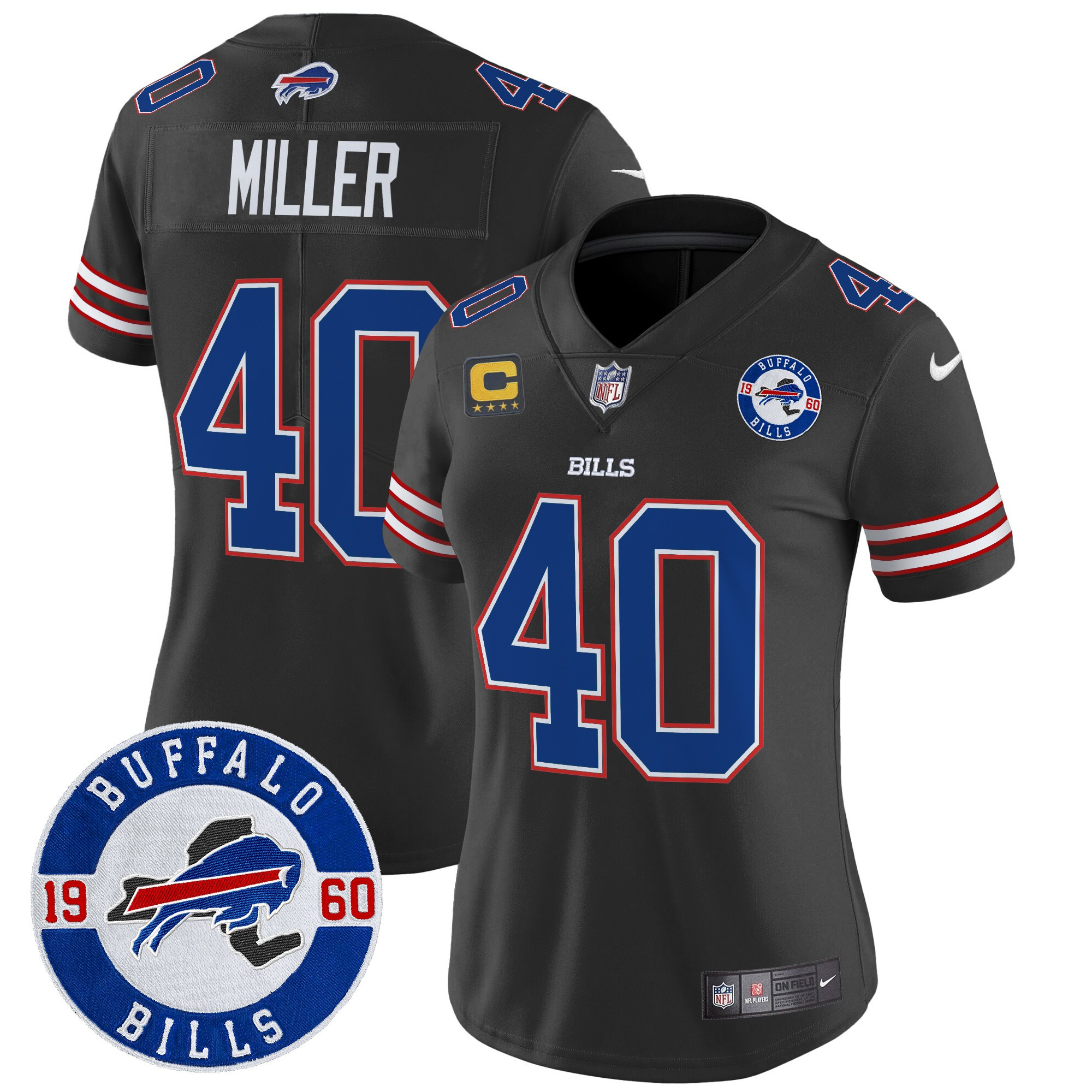 Women's Von Miller Buffalo Bills 2024 Vapor Limited Black Jersey - All Stitched