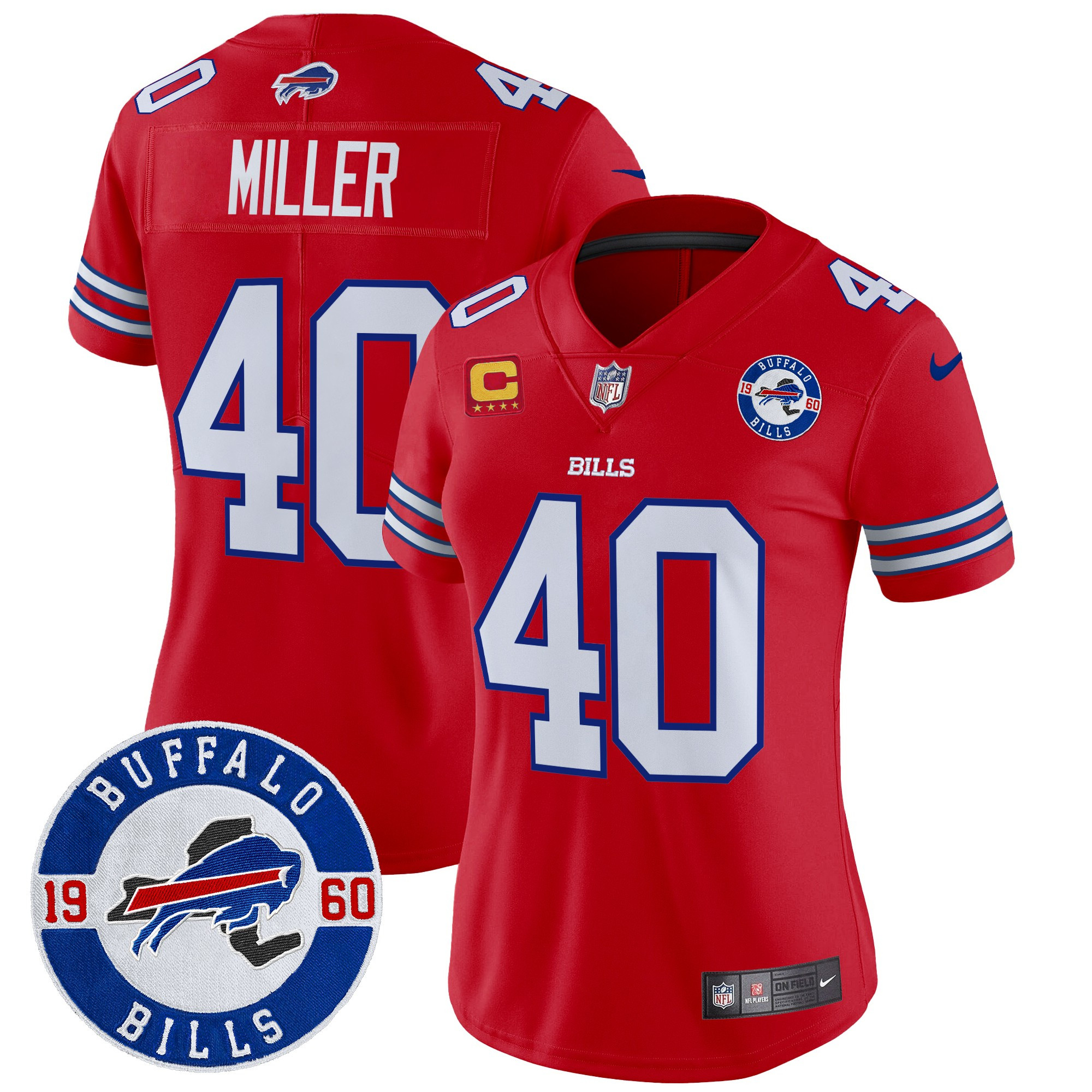 Women's Von Miller Buffalo Bills 2024 Vapor Limited Red Jersey - All Stitched